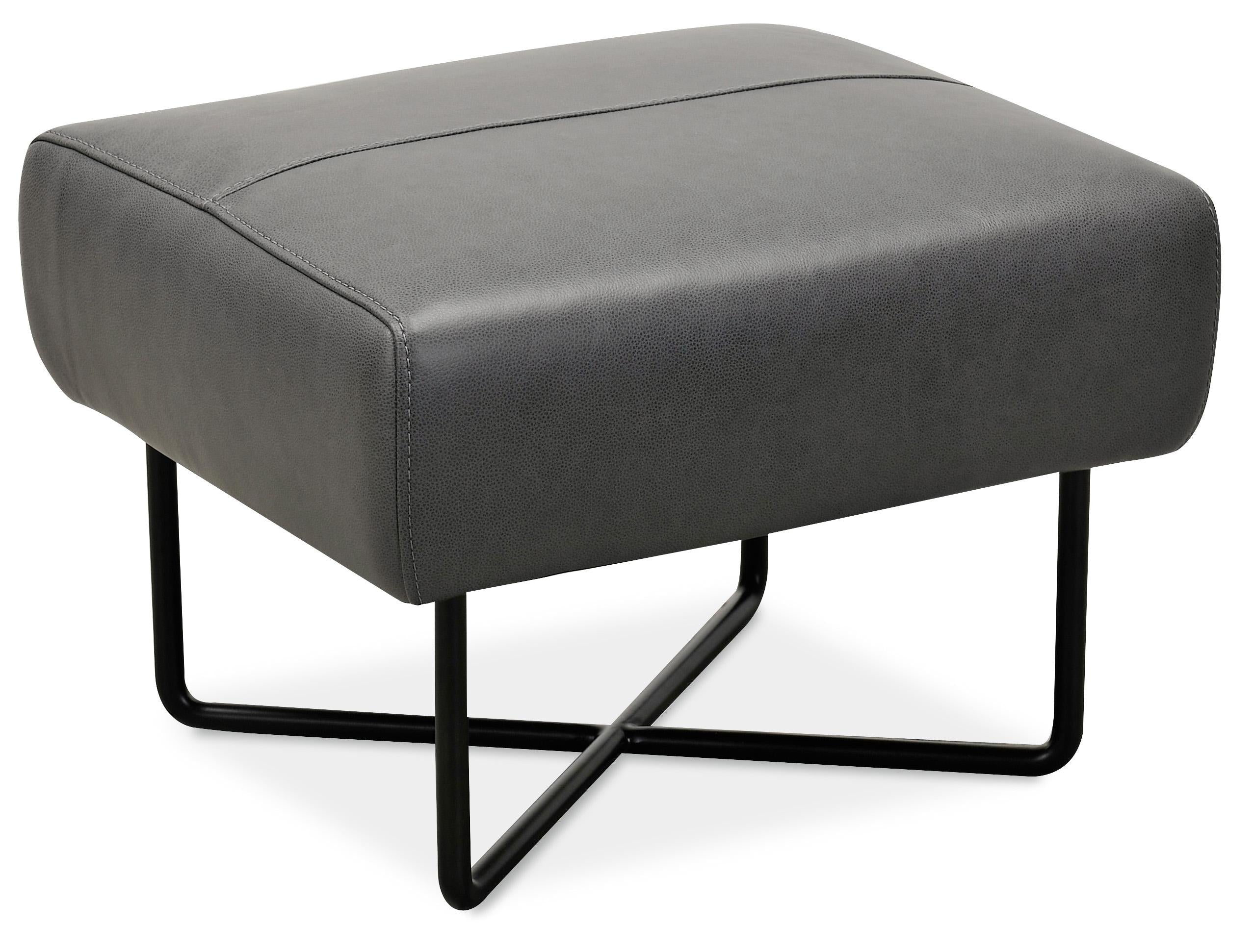 Efron Ottoman w/ Black Metal Base - Luxury Home Furniture (MI)