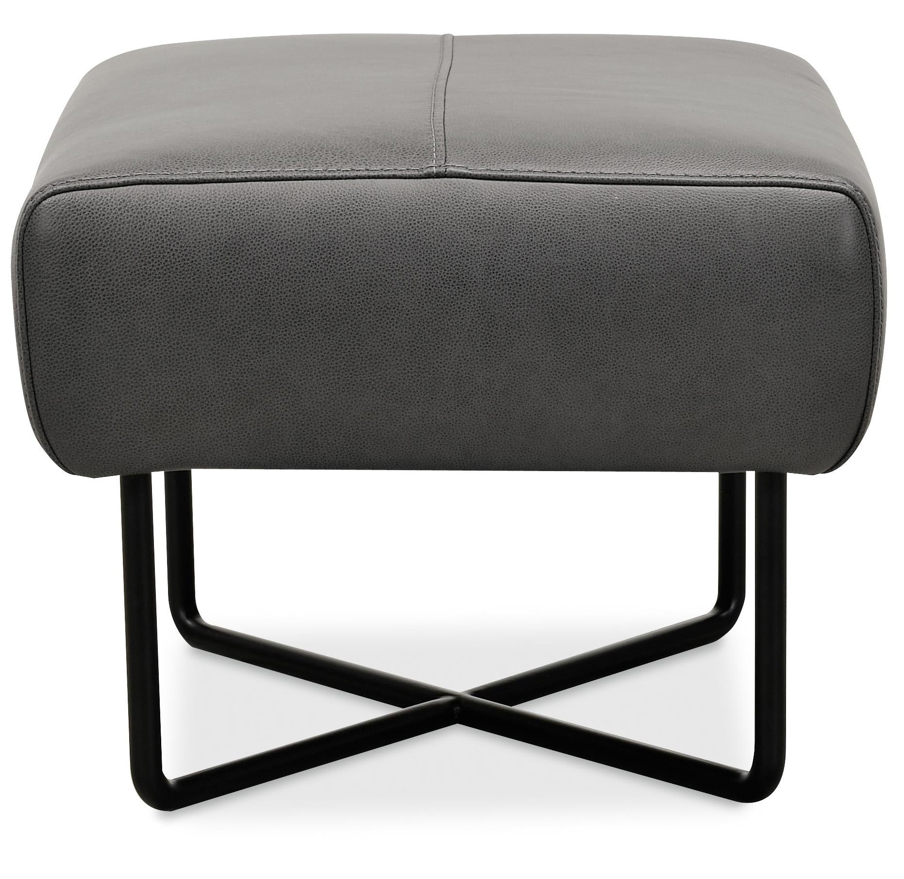 Efron Ottoman w/ Black Metal Base - Luxury Home Furniture (MI)