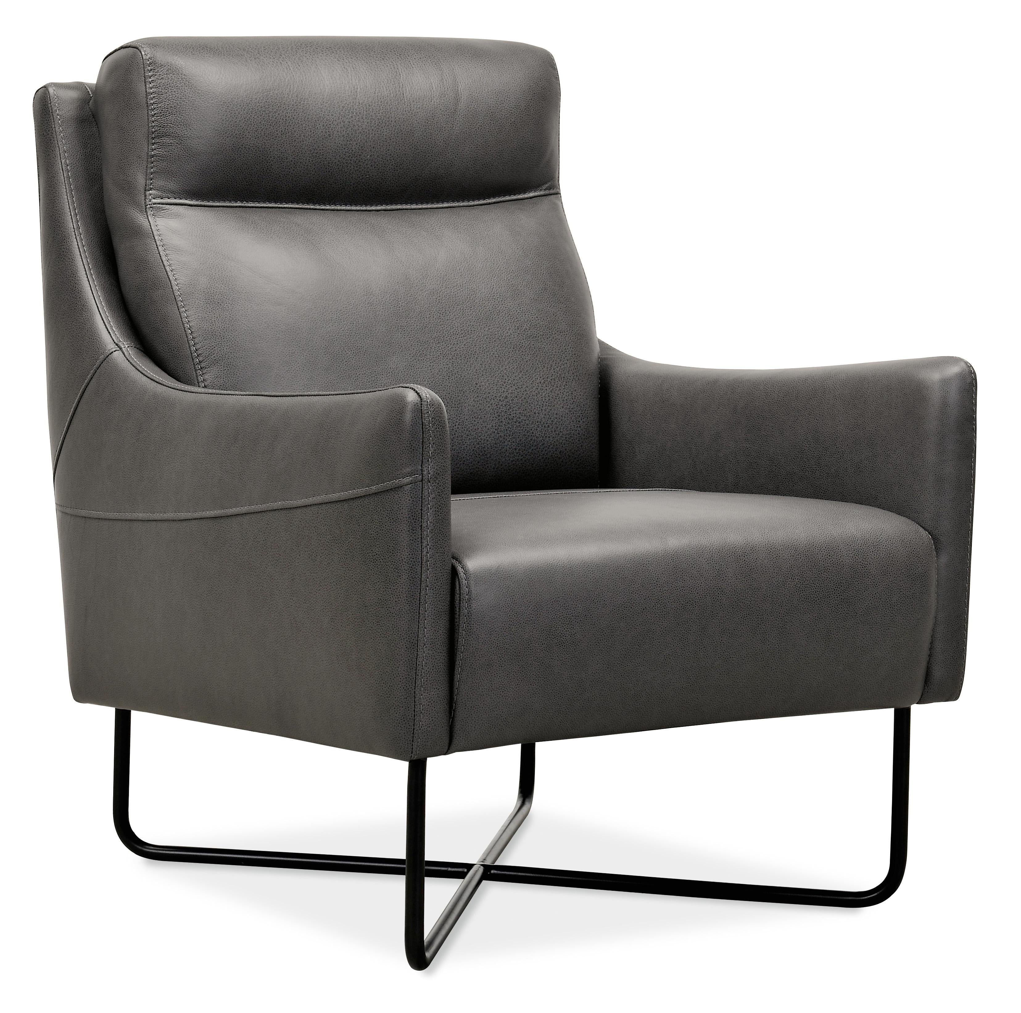 Efron Club Chair w/ Black Metal Base - Luxury Home Furniture (MI)