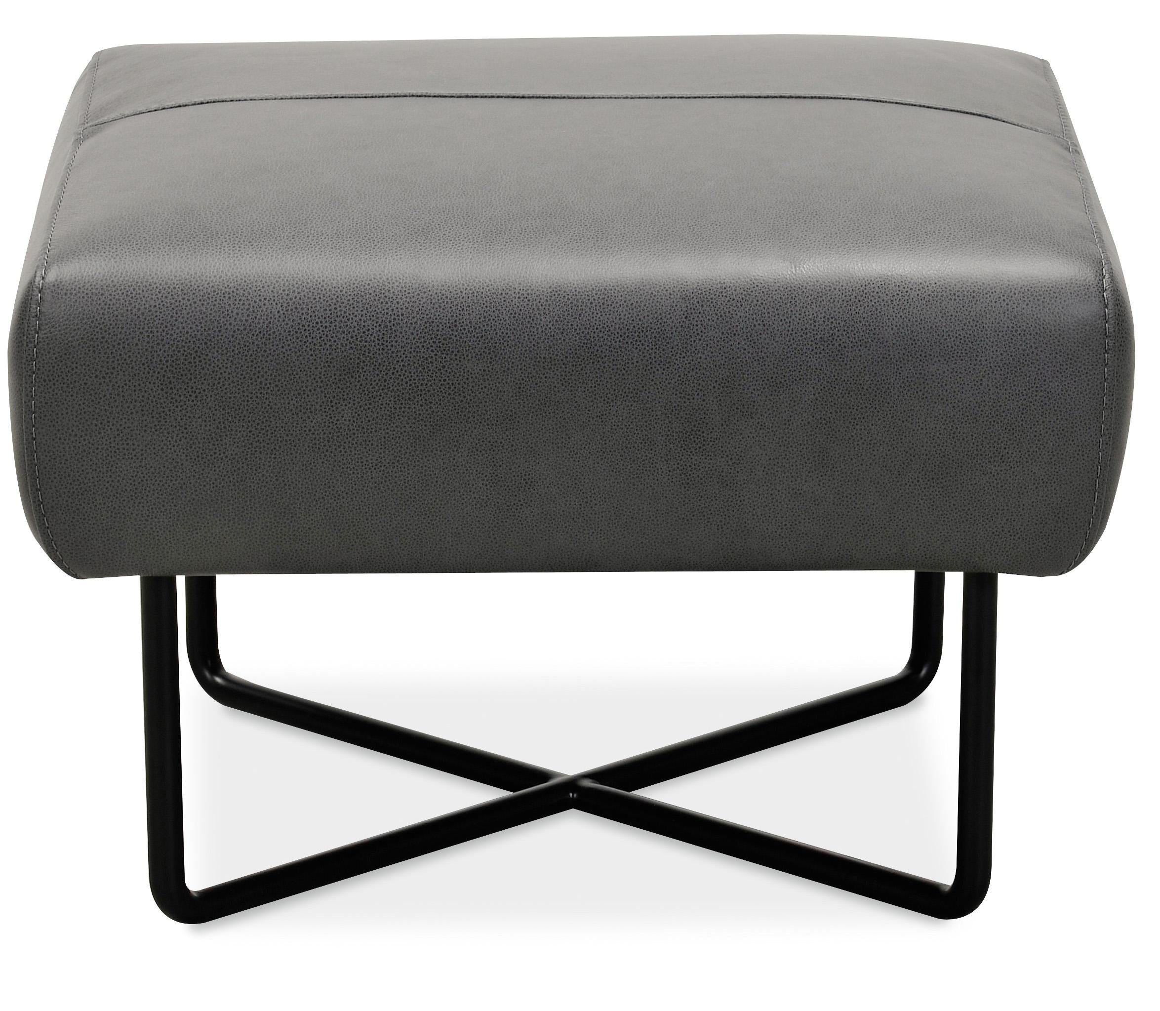 Efron Ottoman w/ Black Metal Base