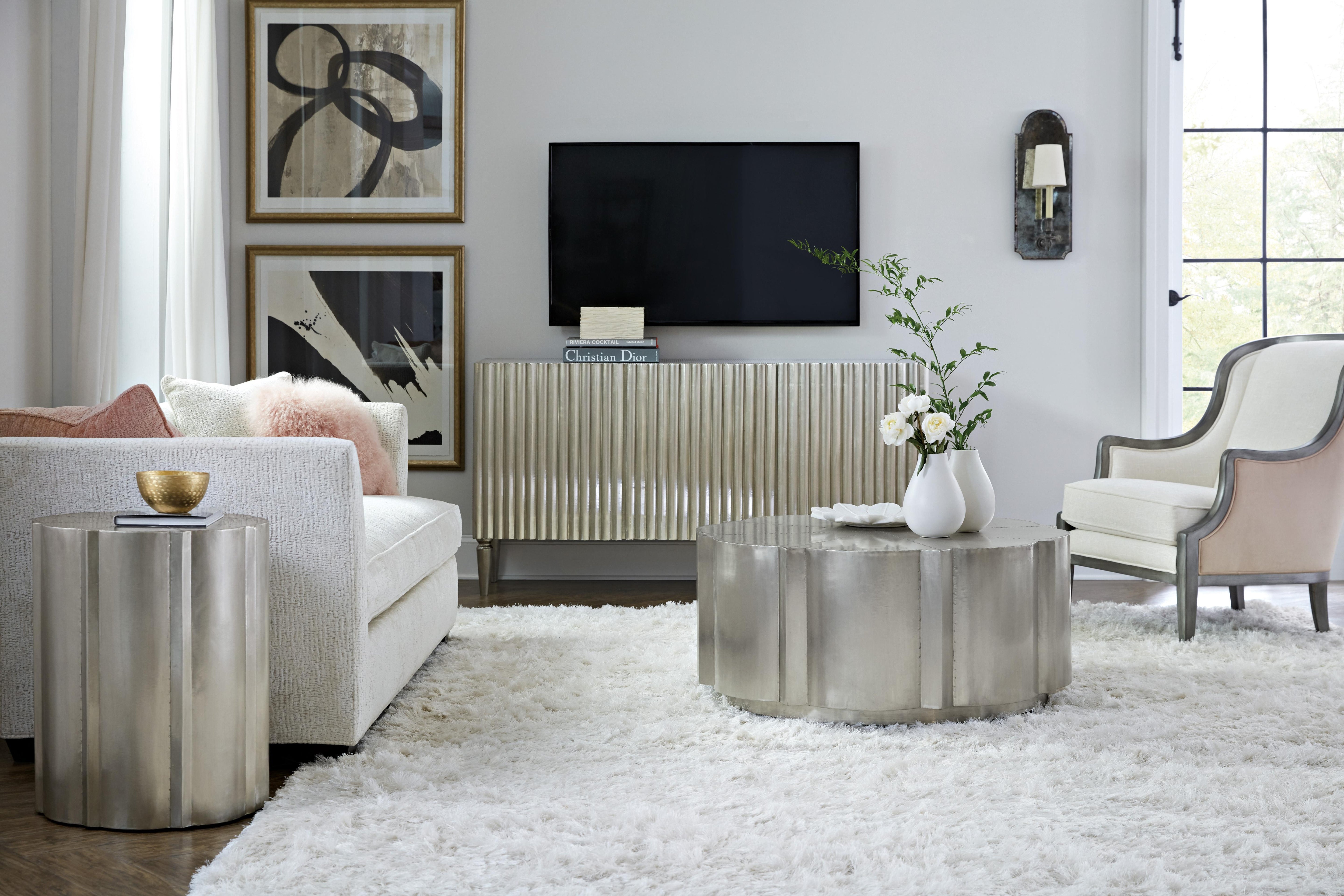 German Silver Entertainment Console - Luxury Home Furniture (MI)