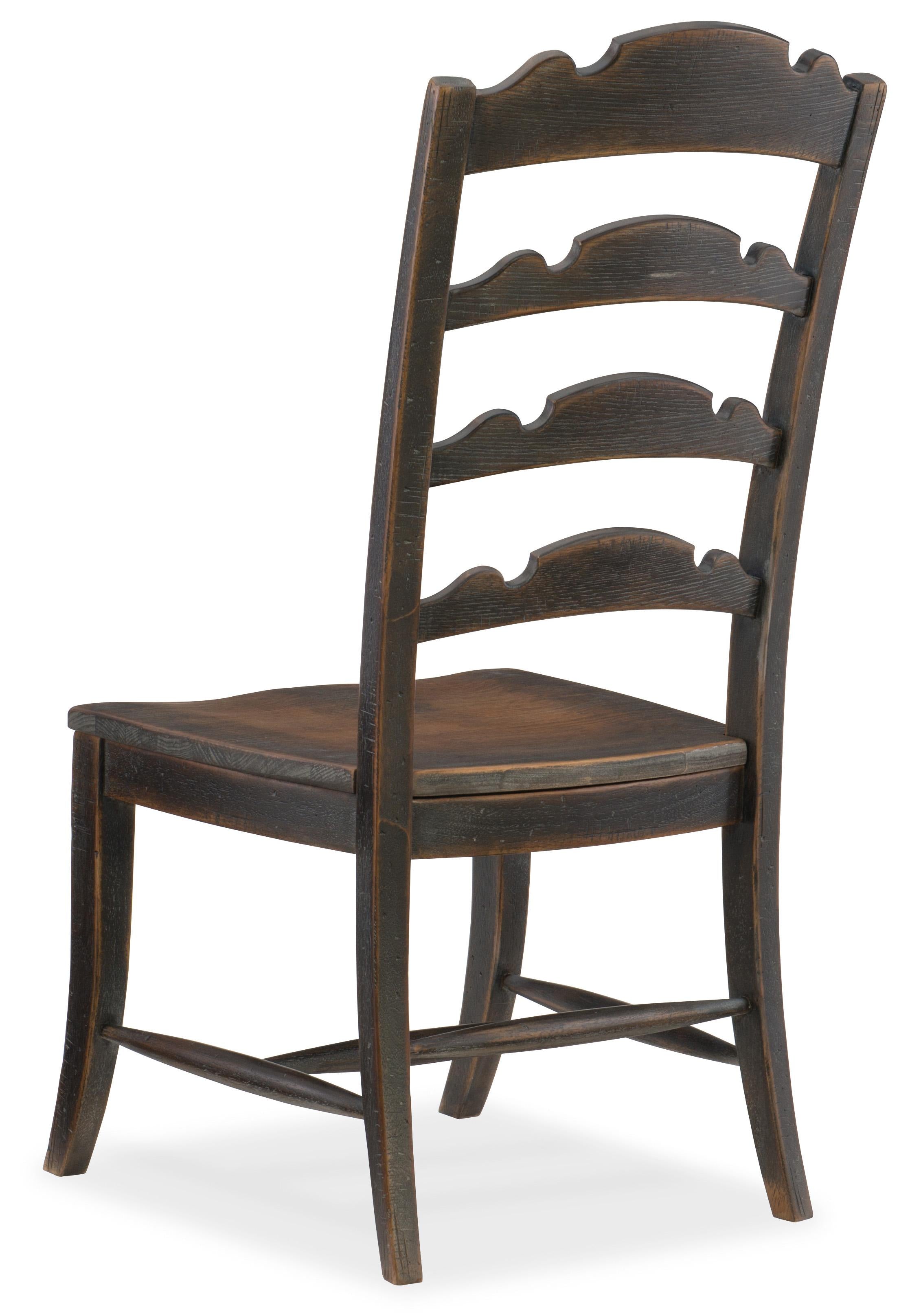 Hill Country Twin Sisters Ladderback Side Chair - 2 per carton/price ea - 5960-75310-BLK - Luxury Home Furniture (MI)