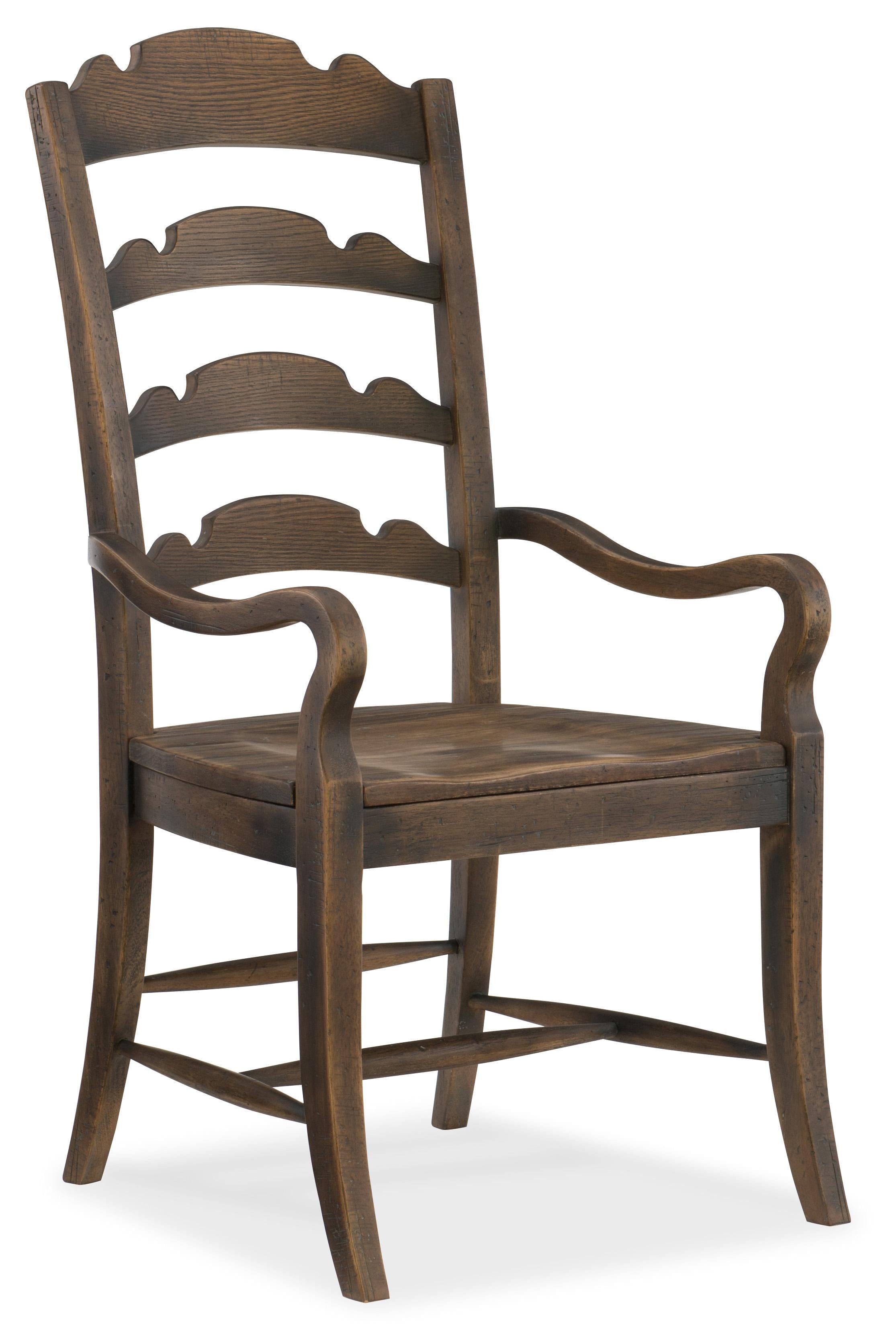 Hill Country Twin Sisters Ladderback Arm Chair - 2 per carton/price ea - 5960-75300-BRN - Luxury Home Furniture (MI)