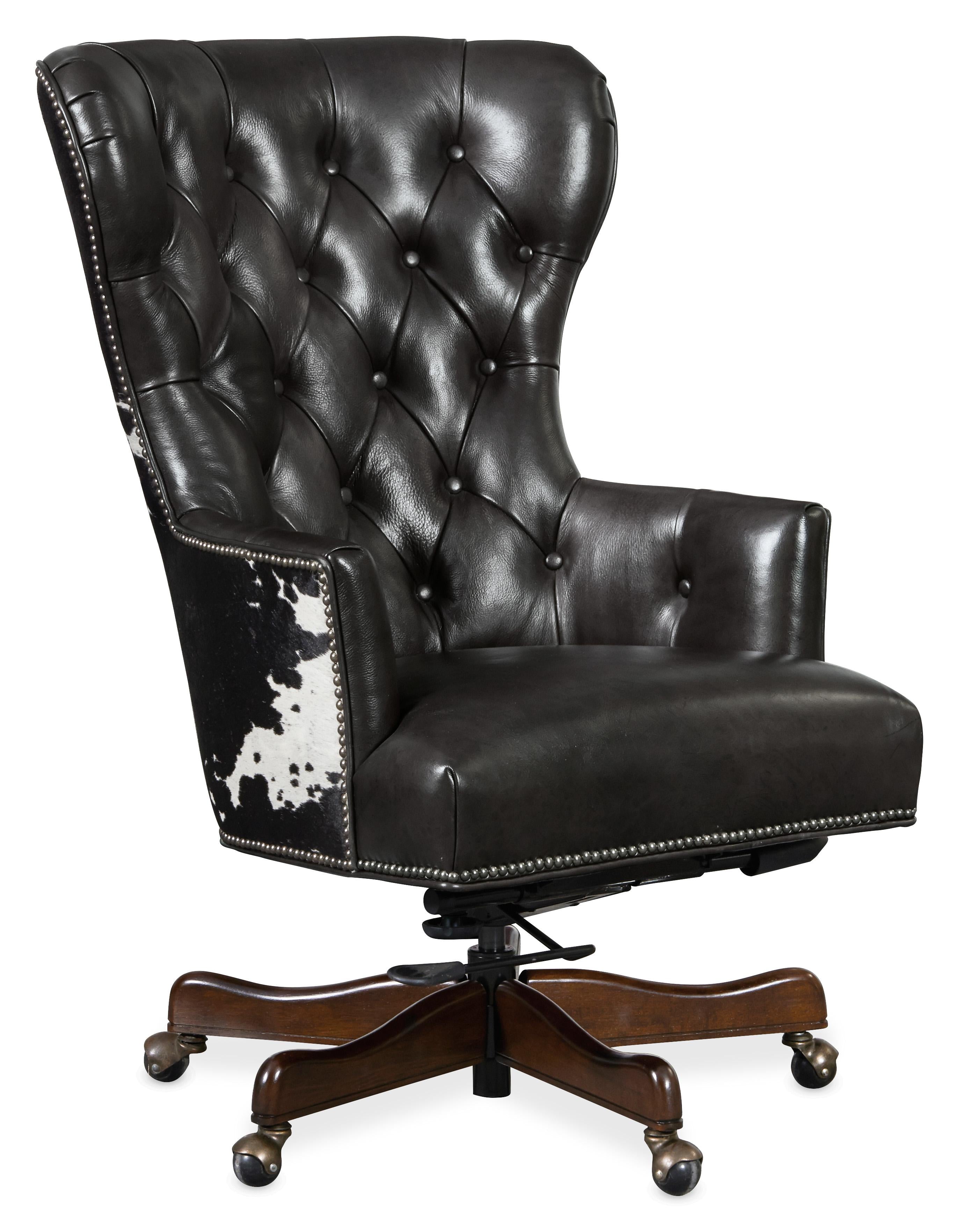 Katherine Executive Swivel Tilt Chair w/ Black & White HOH - Luxury Home Furniture (MI)