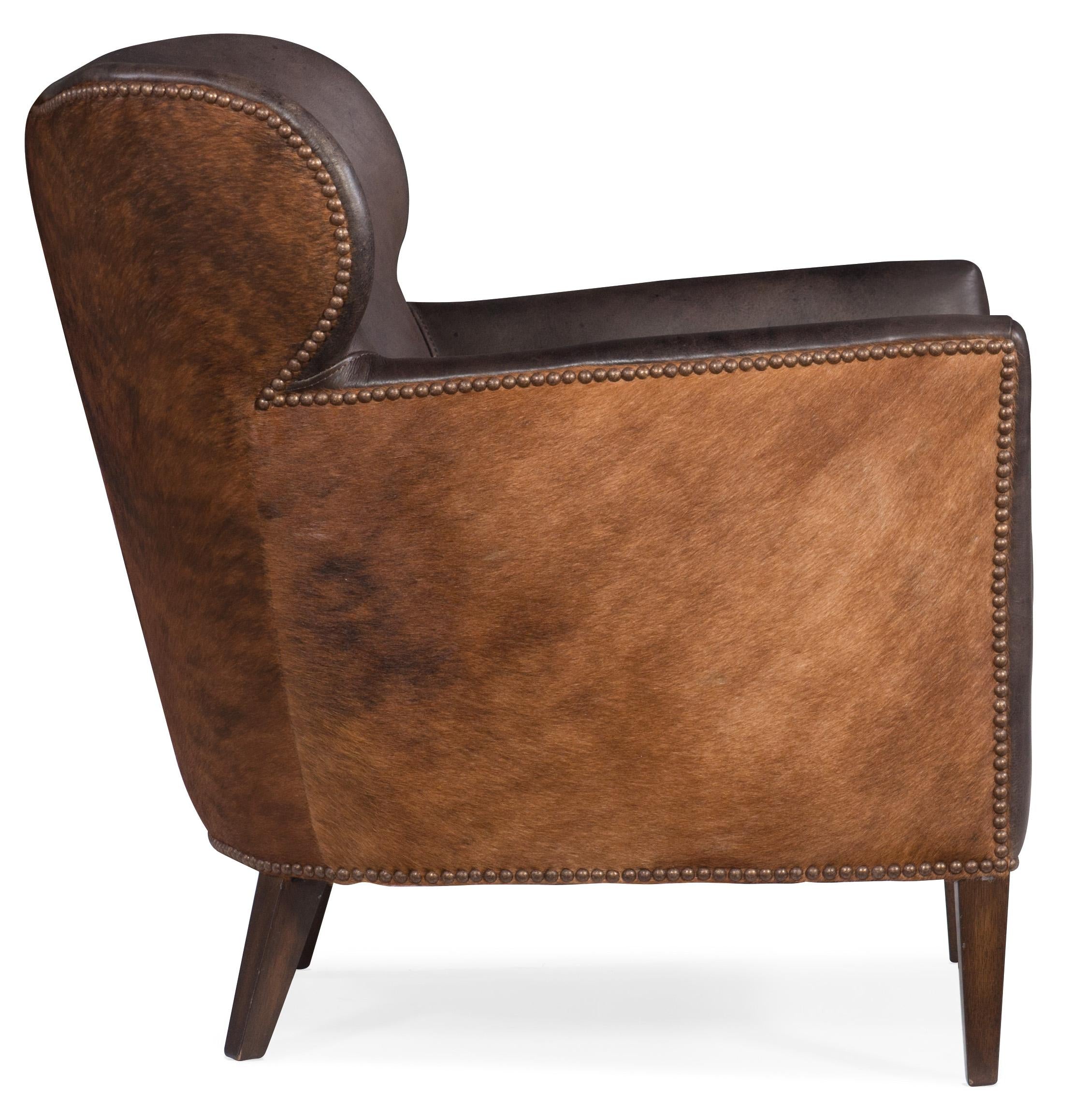 Kato Leather Club Chair w/ Dark HOH - Luxury Home Furniture (MI)