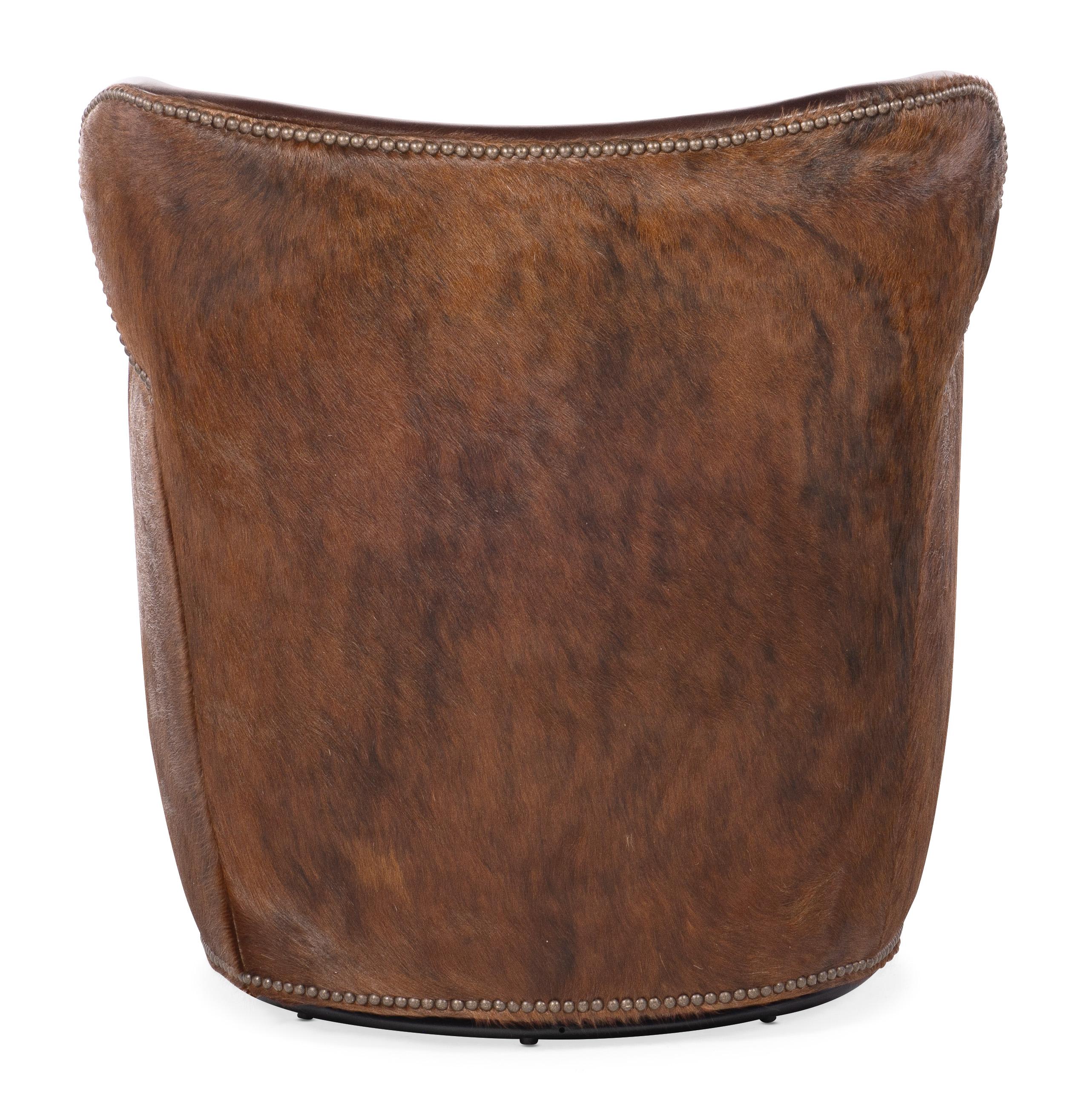 Kato Leather Swivel Chair w/ Dark HOH - Luxury Home Furniture (MI)