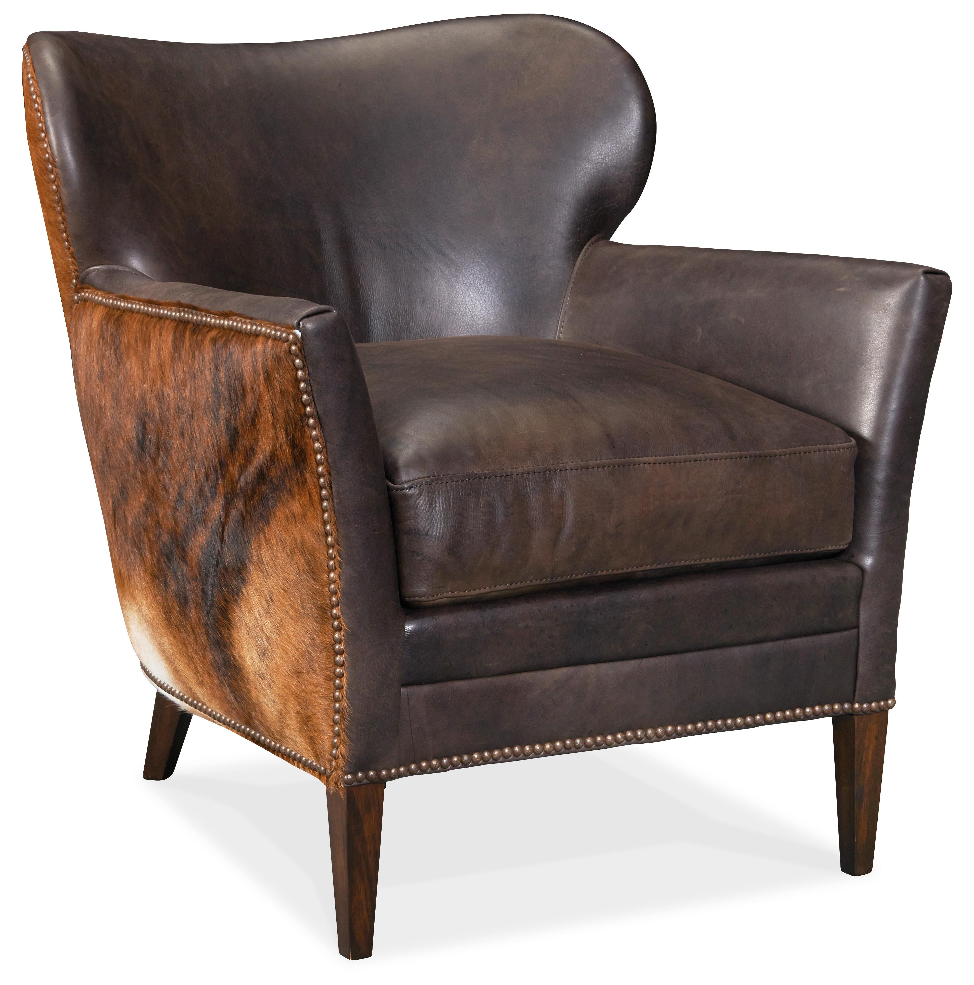Kato Leather Club Chair w/ Dark HOH - Luxury Home Furniture (MI)