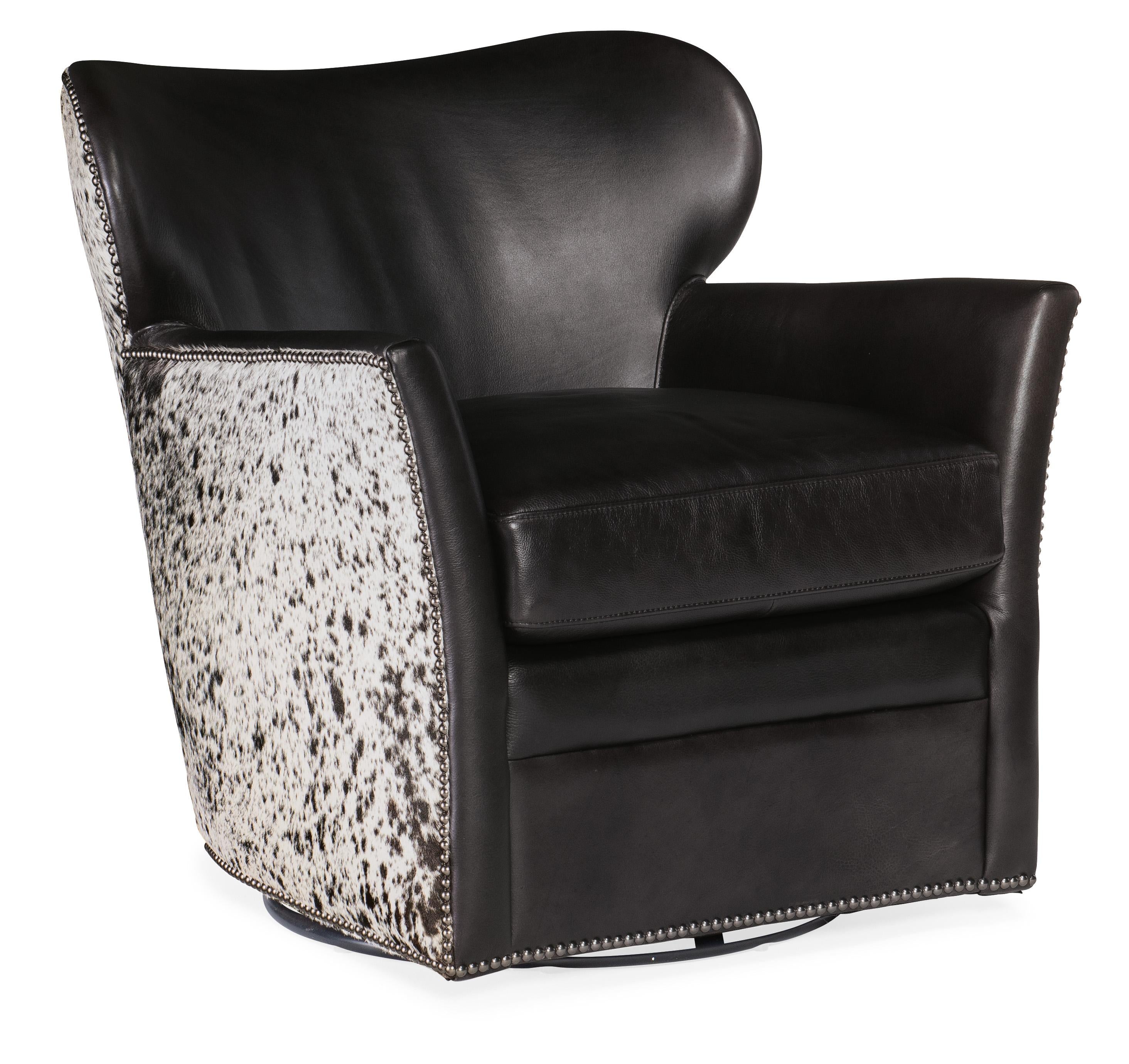 Kato Leather Swivel Chair w/ Salt Pepper HOH - Luxury Home Furniture (MI)