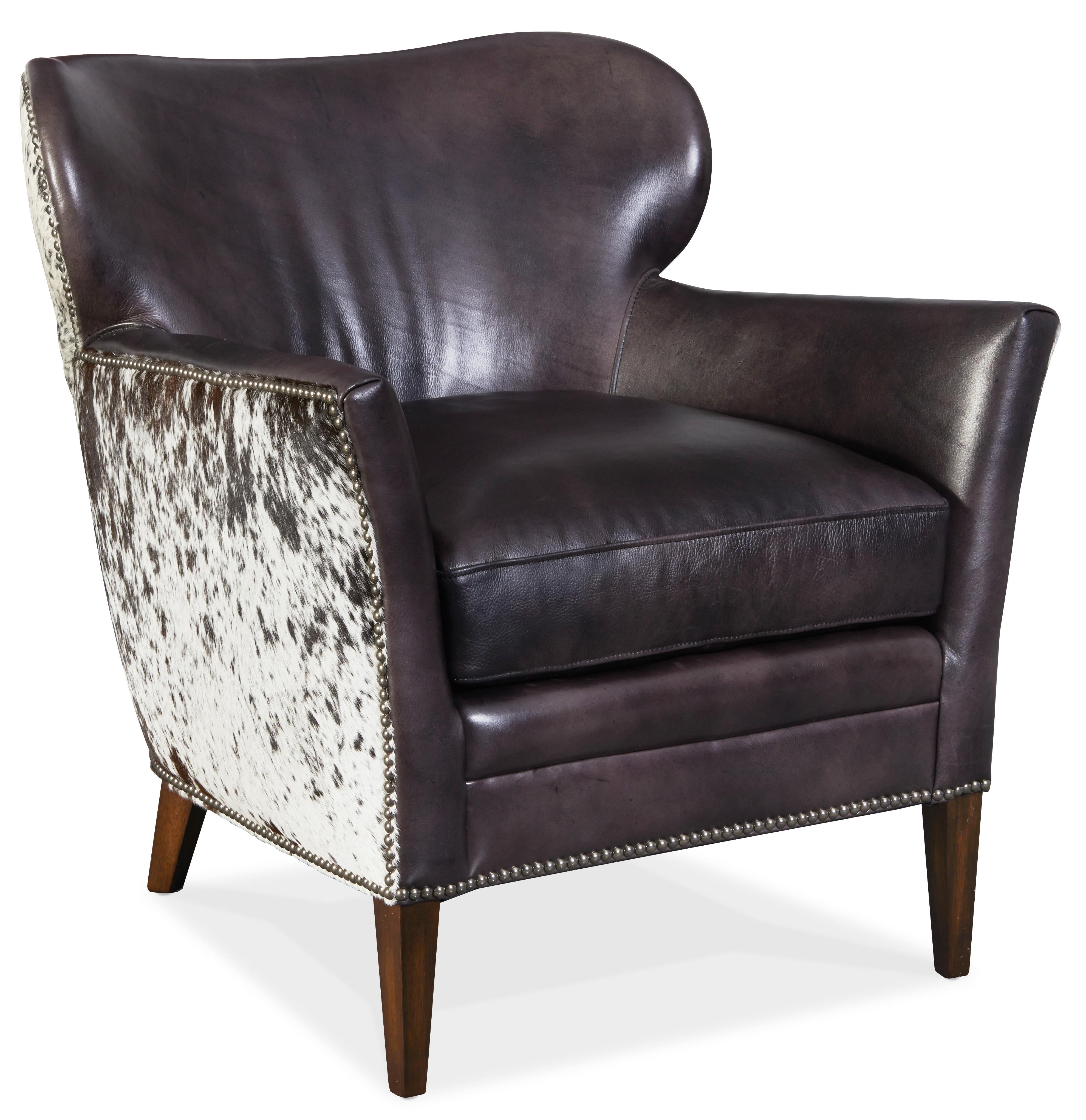 Kato Leather Club Chair w/ Salt Pepper HOH - Luxury Home Furniture (MI)