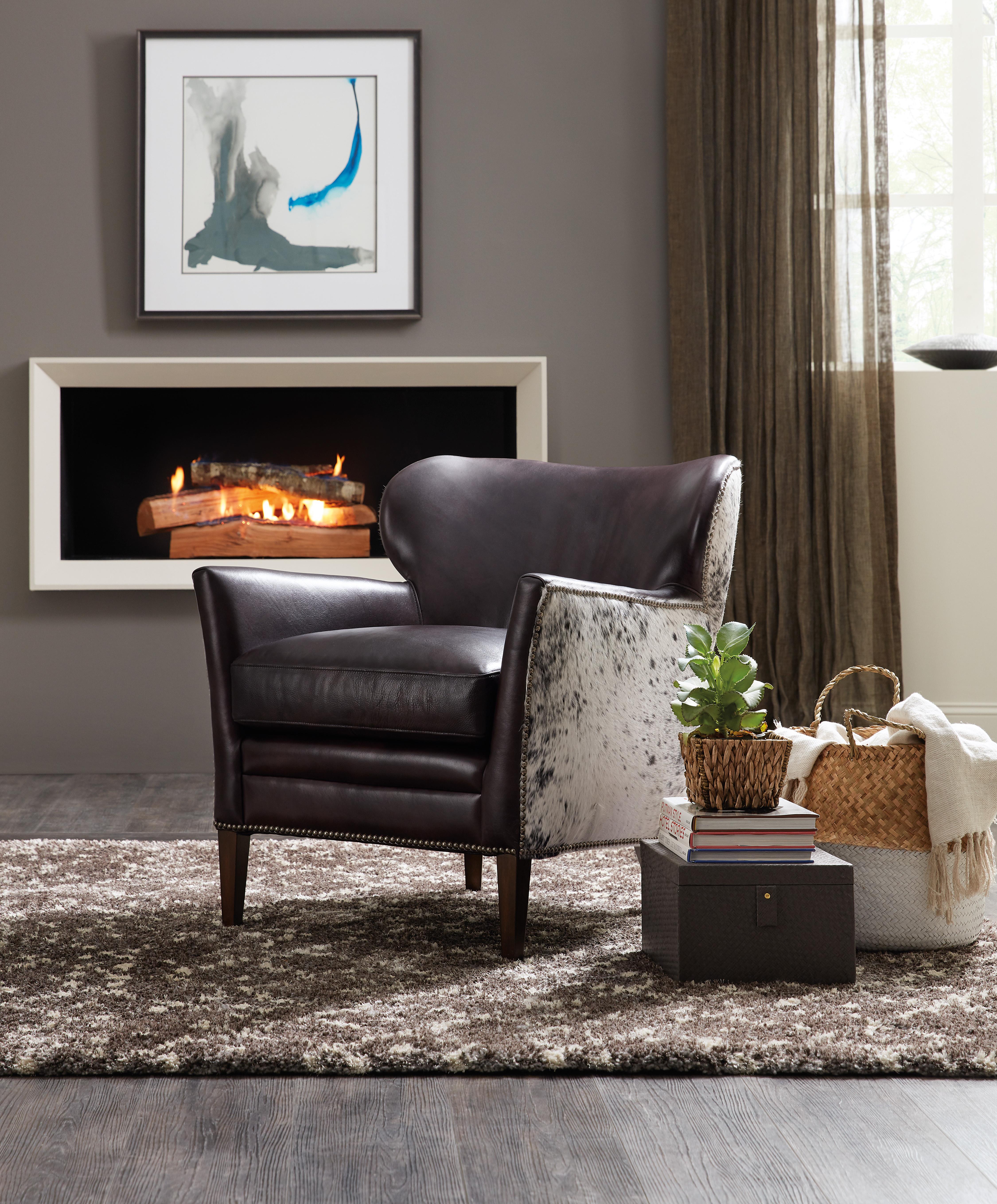 Kato Leather Club Chair w/ Salt Pepper HOH - Luxury Home Furniture (MI)