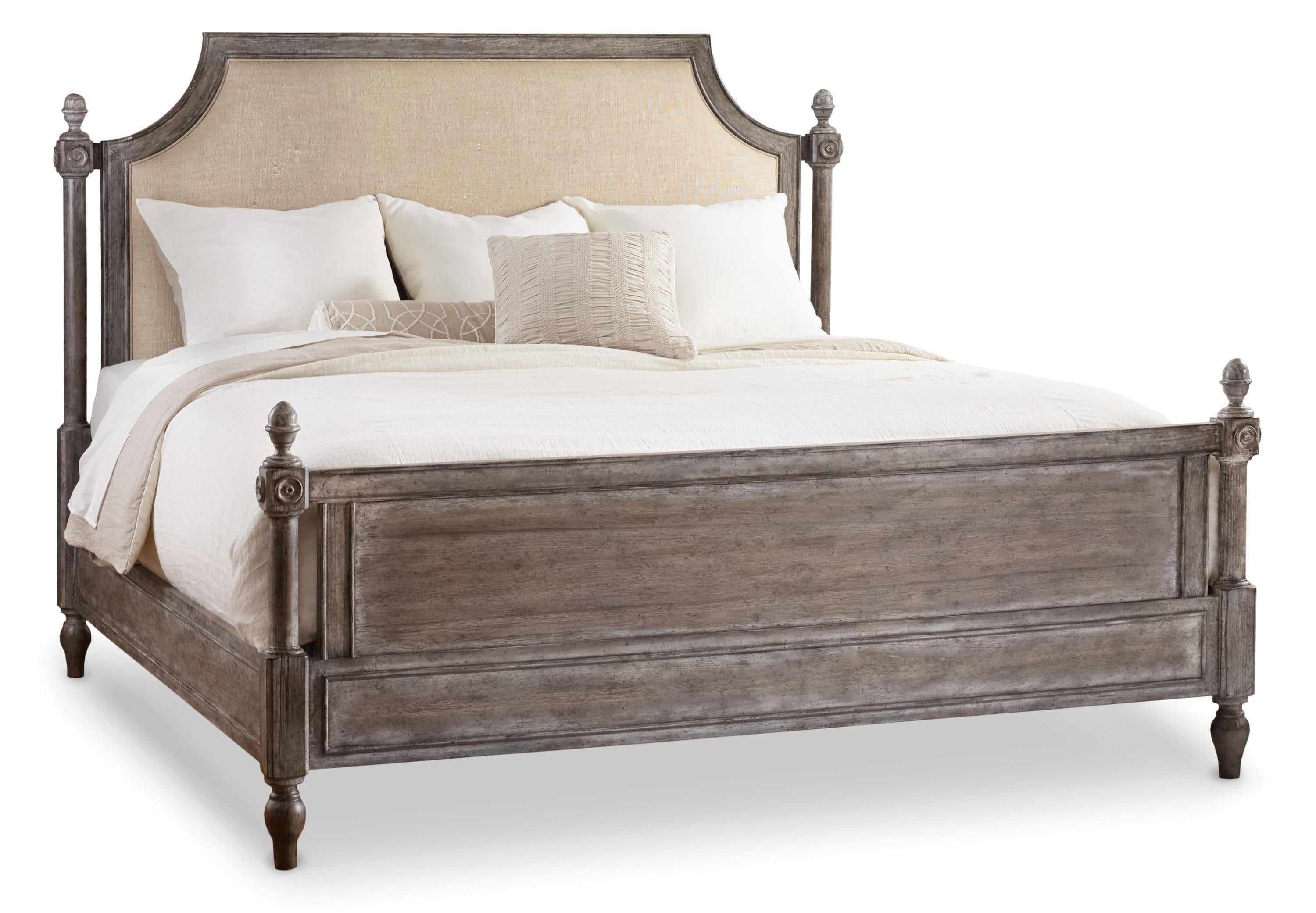 King Fabric Upholstered Poster Bed - Luxury Home Furniture (MI)