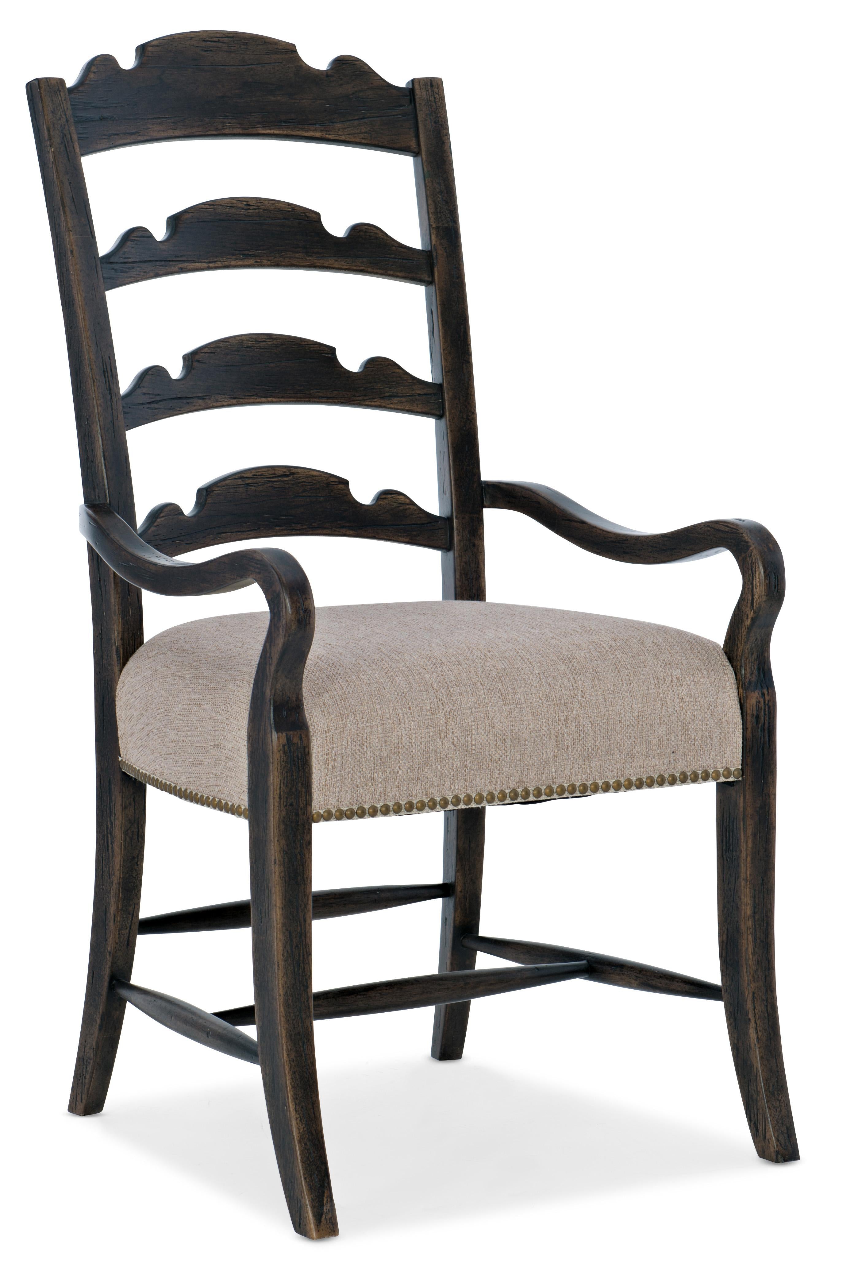 La Grange Twin Sisters Ladderback Arm Chair - 2 per carton/price ea - Luxury Home Furniture (MI)