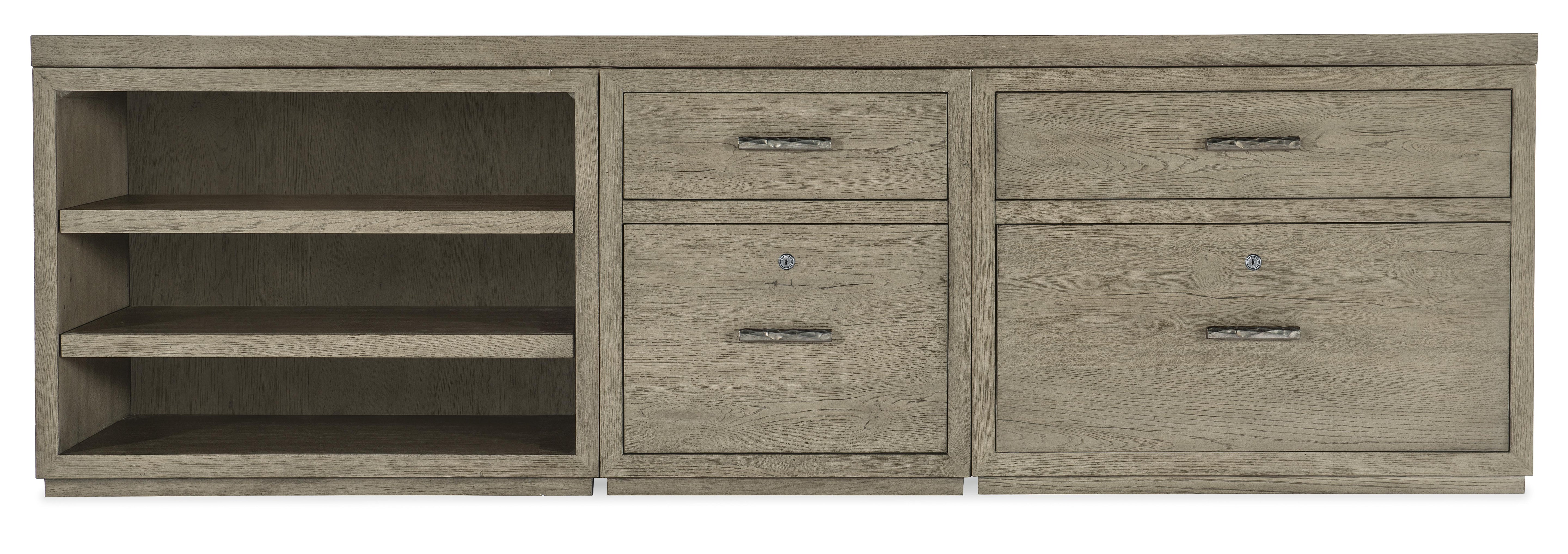 Linville Falls 96" Credenza with File, Lateral File and Open Desk Cabinet - Luxury Home Furniture (MI)