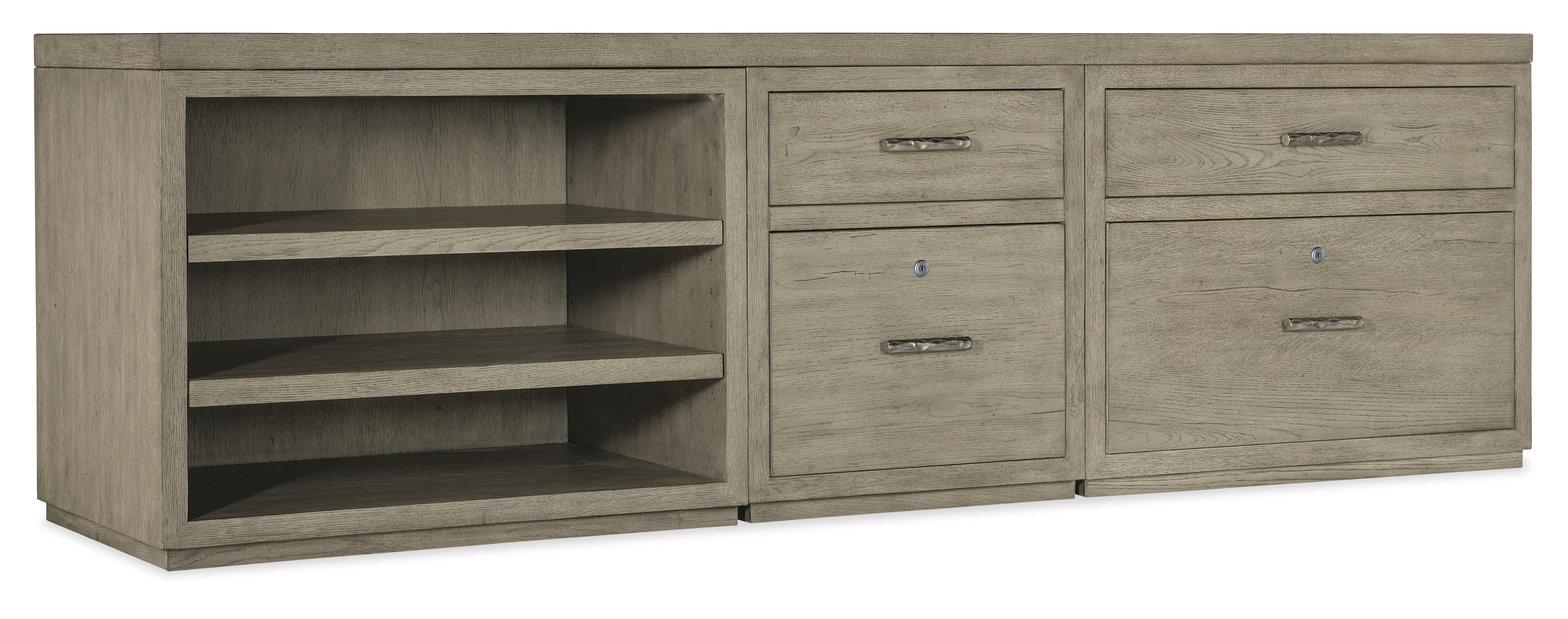 Linville Falls 96" Credenza with File, Lateral File and Open Desk Cabinet - Luxury Home Furniture (MI)