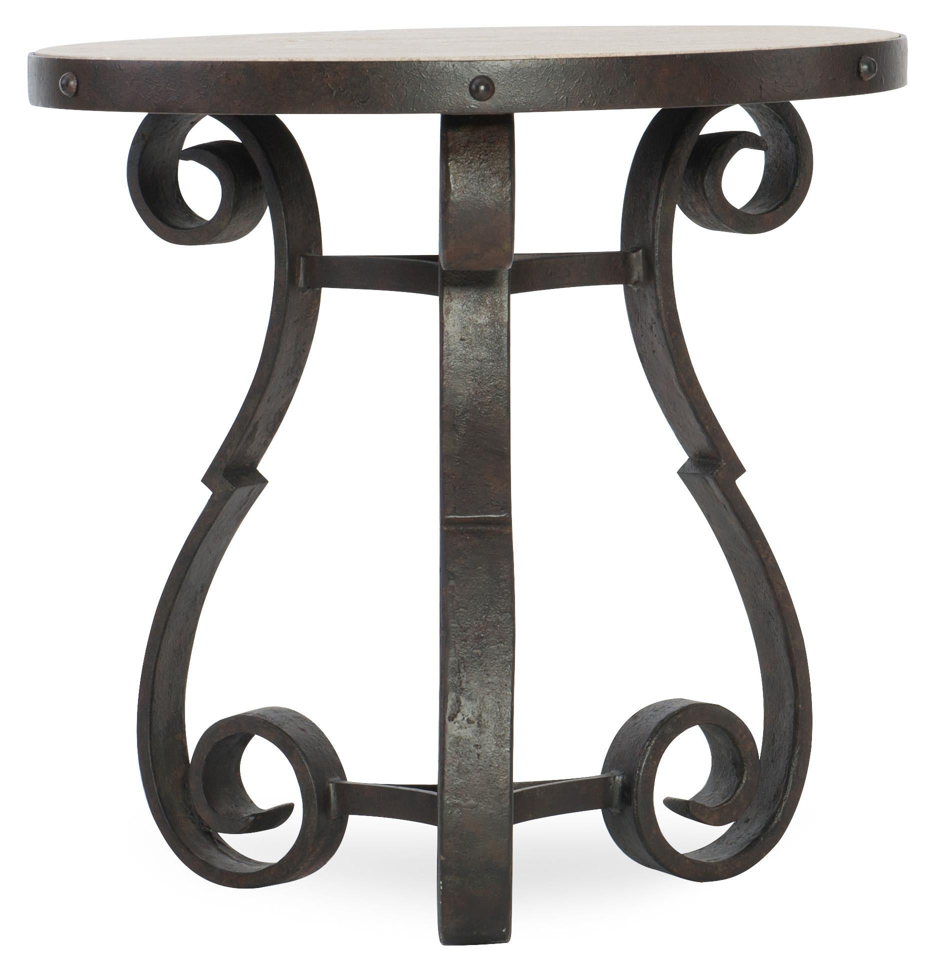 Luckenbach Metal and Stone End Table - Luxury Home Furniture (MI)