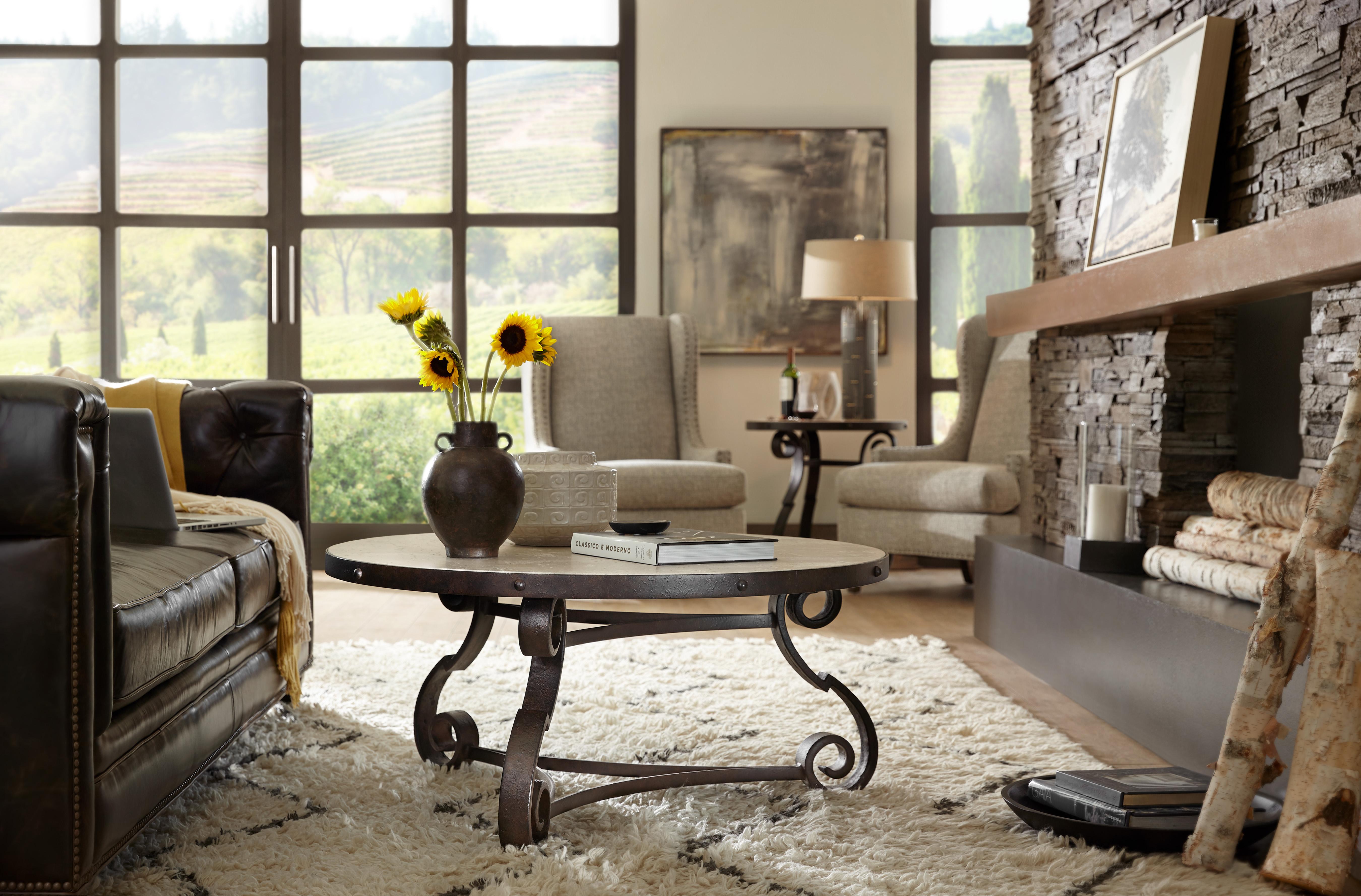 Luckenbach Round Cocktail Table - Luxury Home Furniture (MI)