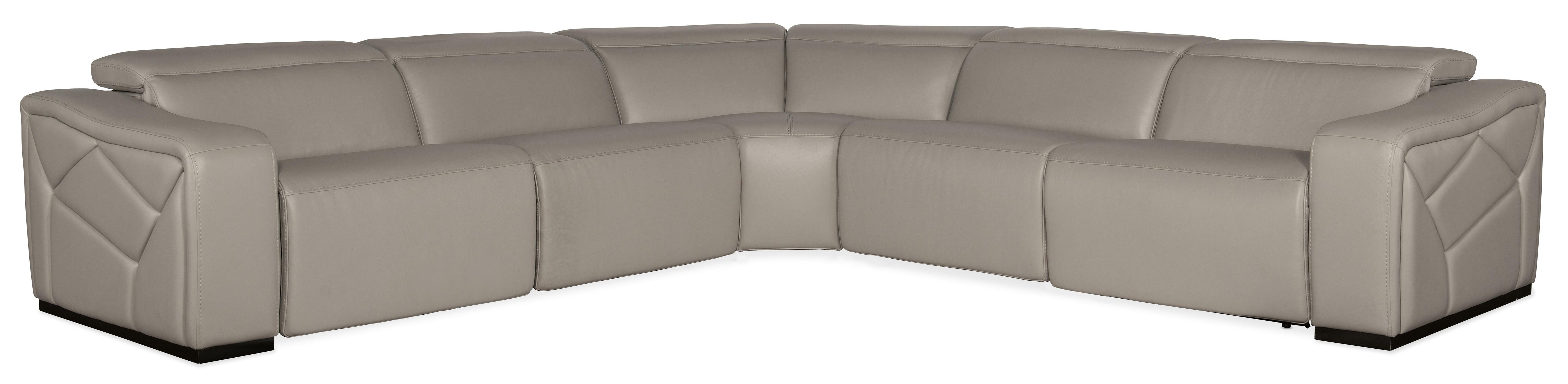 Opal 5 Piece Sectional with 2 Power Recliners & Power Headrest - Luxury Home Furniture (MI)
