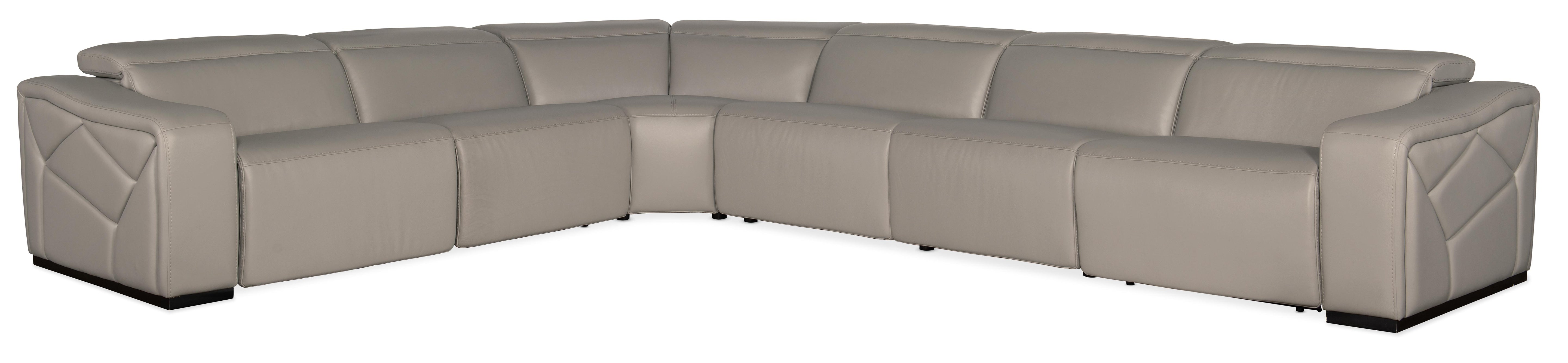 Opal 6 Piece Sectional with 3 Power Recliners & Power Headrest - Luxury Home Furniture (MI)
