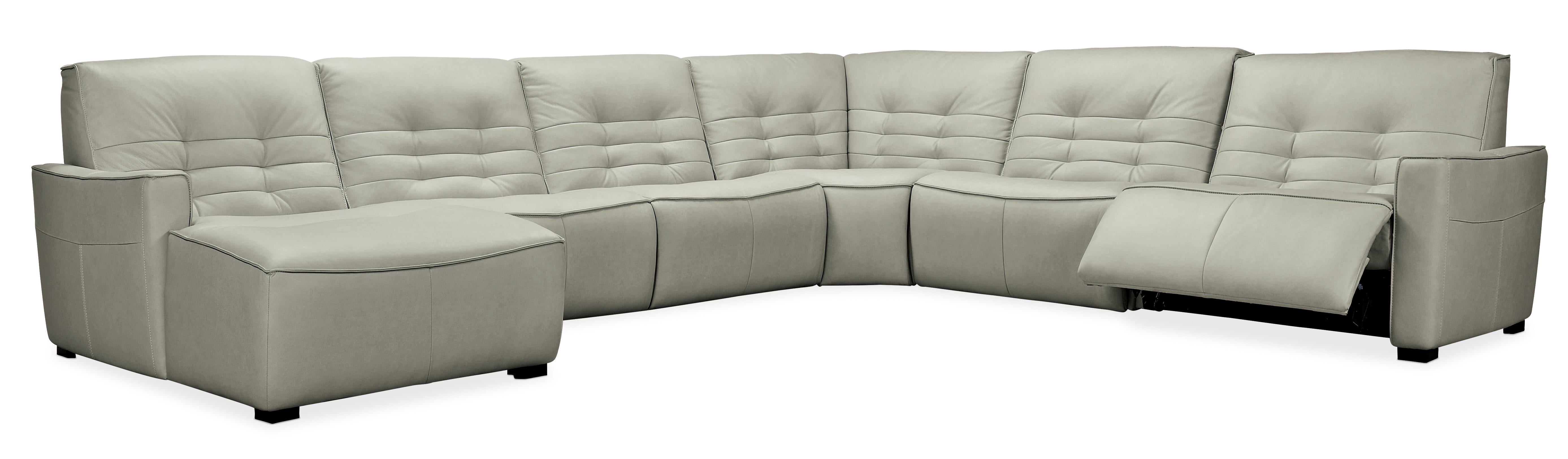Reaux Grandier 6-Piece LAF Chaise Sectional w/ 2 Recliners - Luxury Home Furniture (MI)