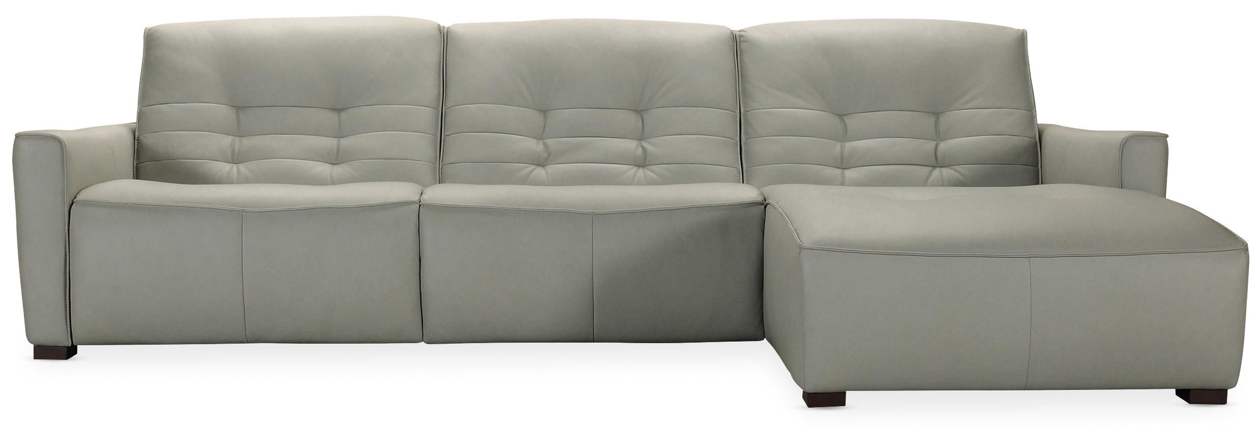Reaux Power Recline Sofa w/ RAF Chaise w/2 Power Recliners - Luxury Home Furniture (MI)