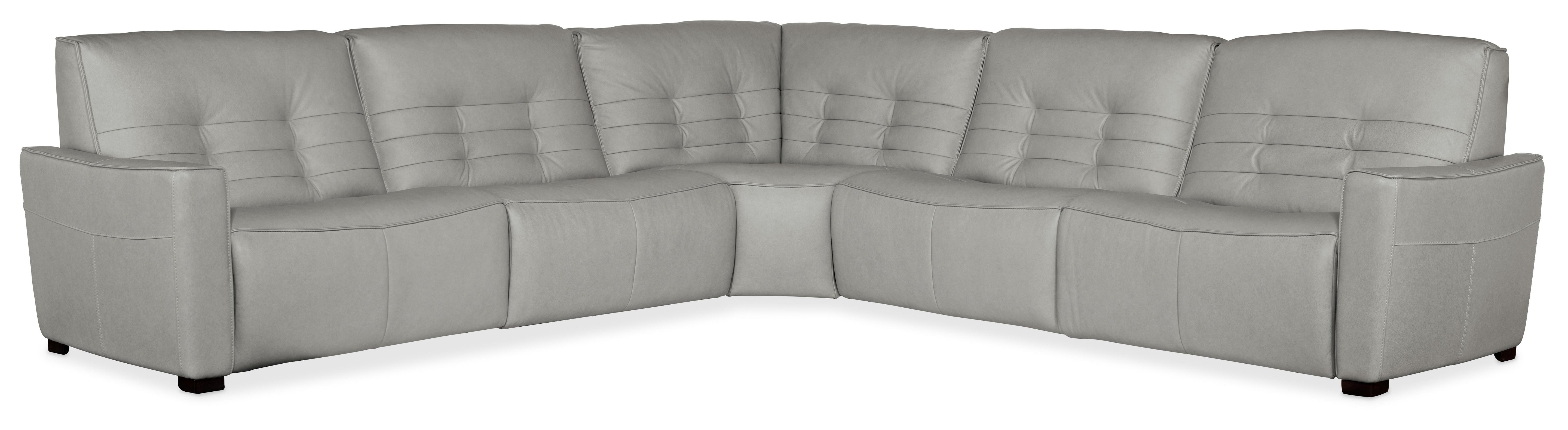 Reaux 5-Piece Power Recline Sectional w/3 Power Recliners - Luxury Home Furniture (MI)