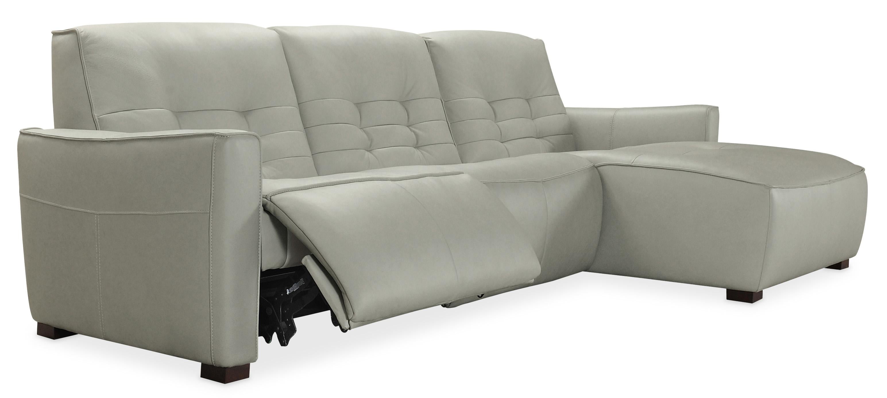 Reaux Power Recline Sofa w/ RAF Chaise w/2 Power Recliners - Luxury Home Furniture (MI)