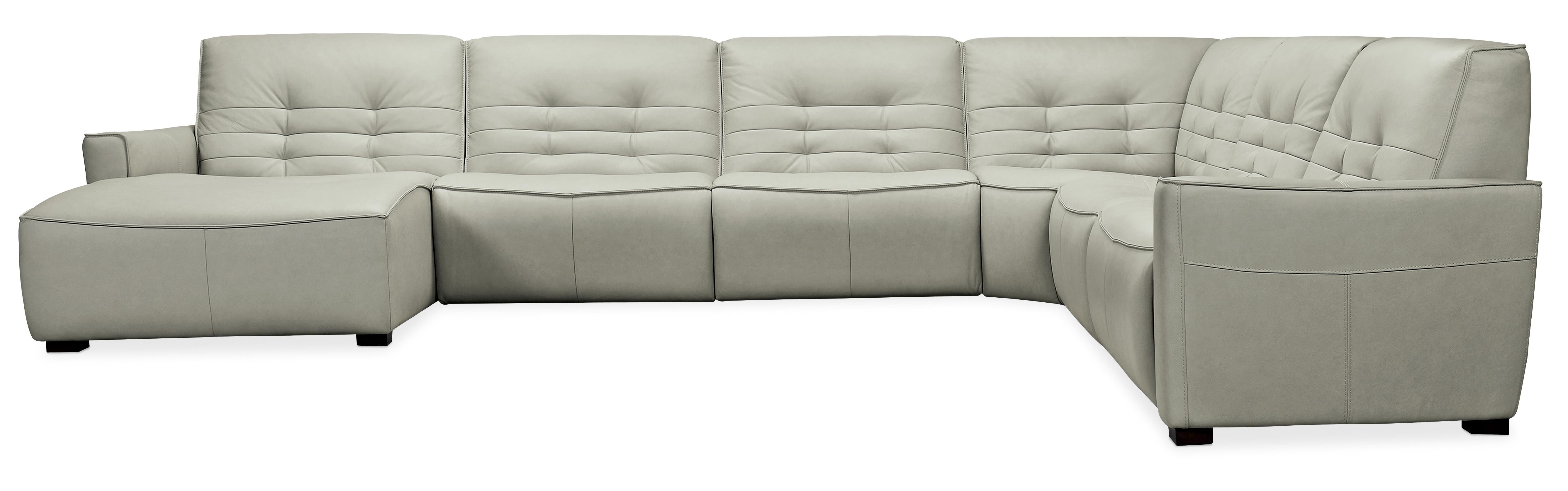 Reaux Grandier 6-Piece LAF Chaise Sectional w/ 2 Recliners - Luxury Home Furniture (MI)
