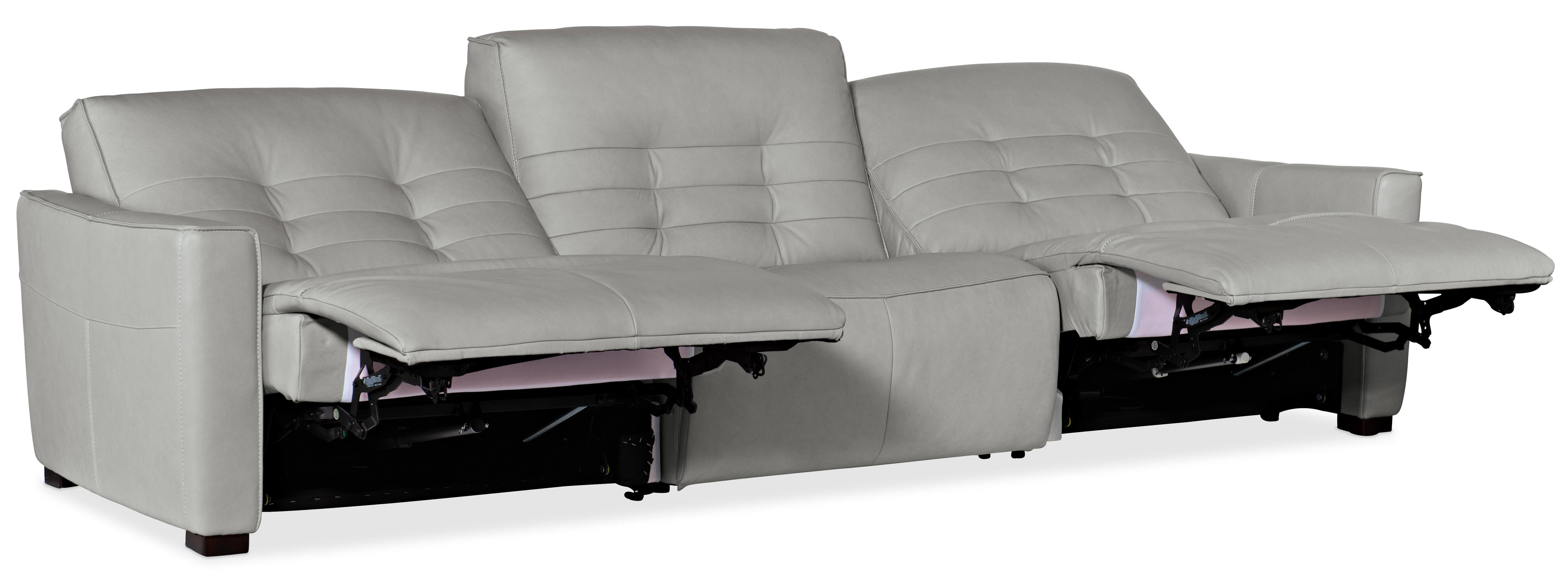 Reaux Power Recline Sofa w/3 Power Recliners - Luxury Home Furniture (MI)
