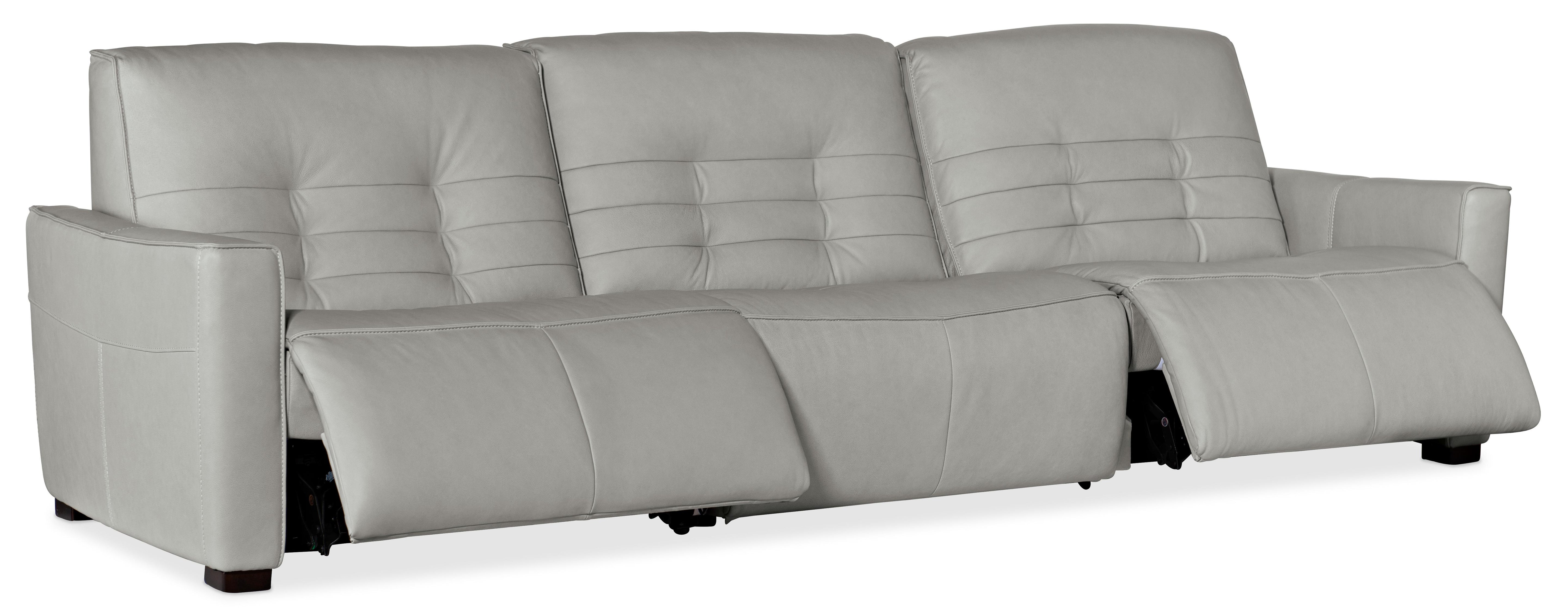 Reaux Power Recline Sofa w/3 Power Recliners - Luxury Home Furniture (MI)