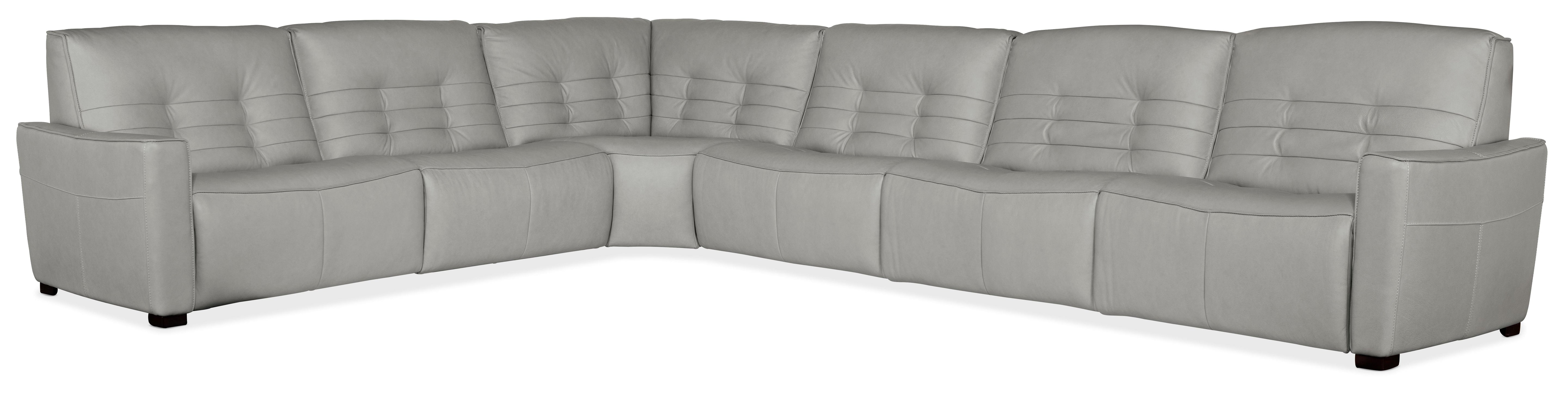 Reaux 6-Piece Power Recline Sectional w/3 Power Recliners - Luxury Home Furniture (MI)