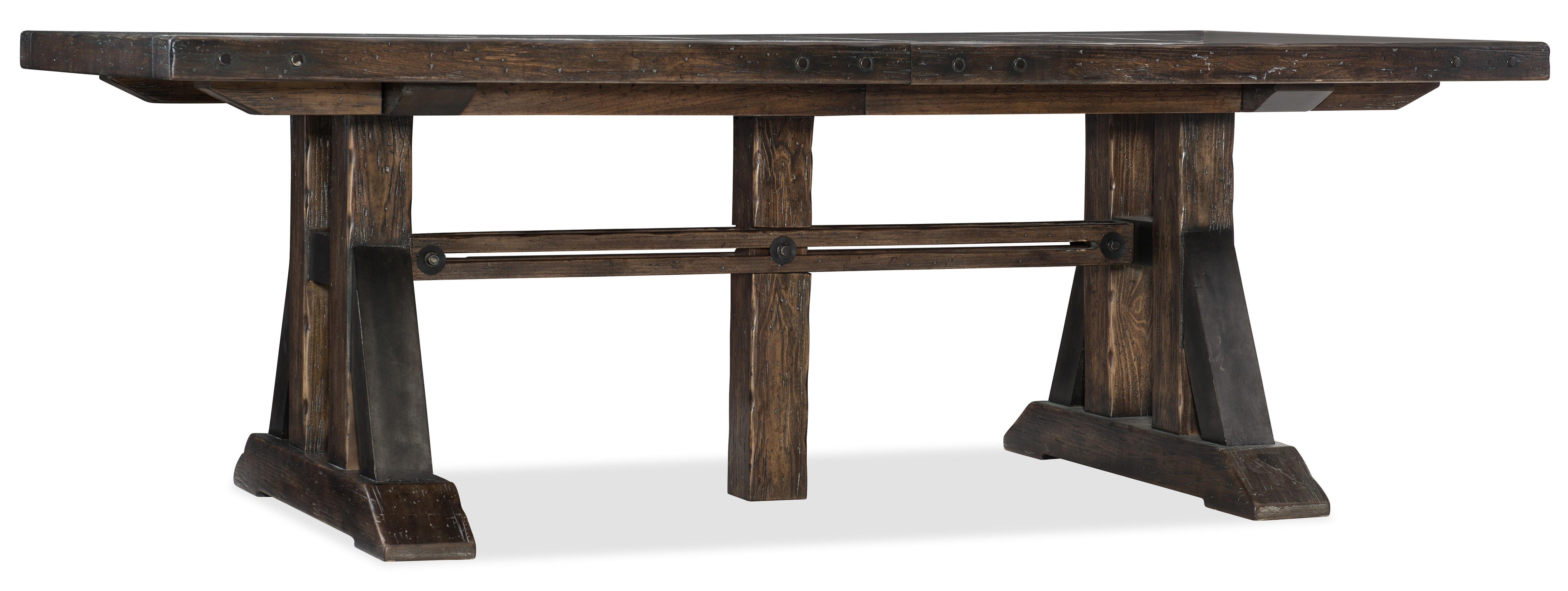 Roslyn County Trestle Dining Table w/2 21in leaves - Luxury Home Furniture (MI)