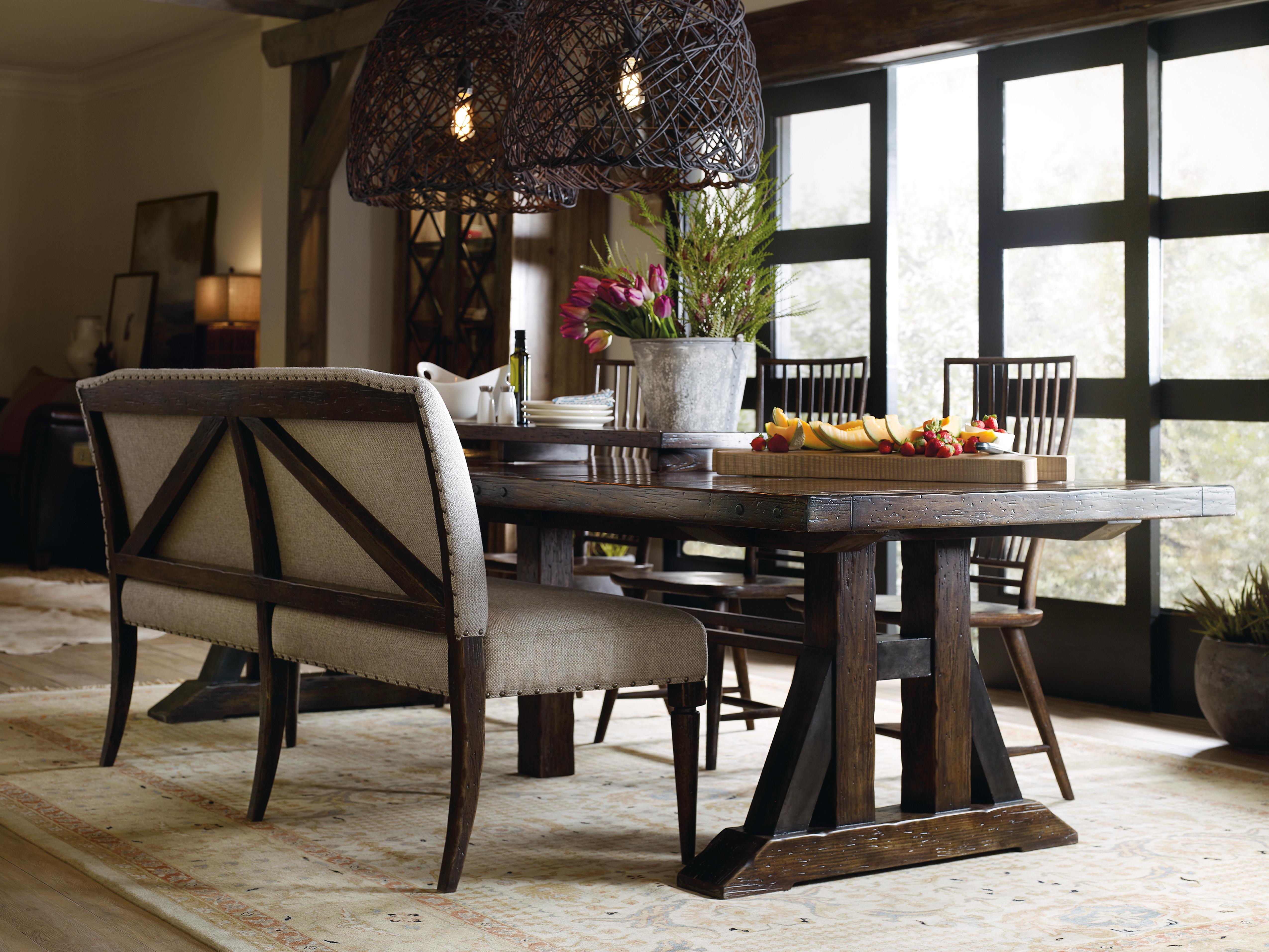 Roslyn County Trestle Dining Table w/2 21in leaves - Luxury Home Furniture (MI)