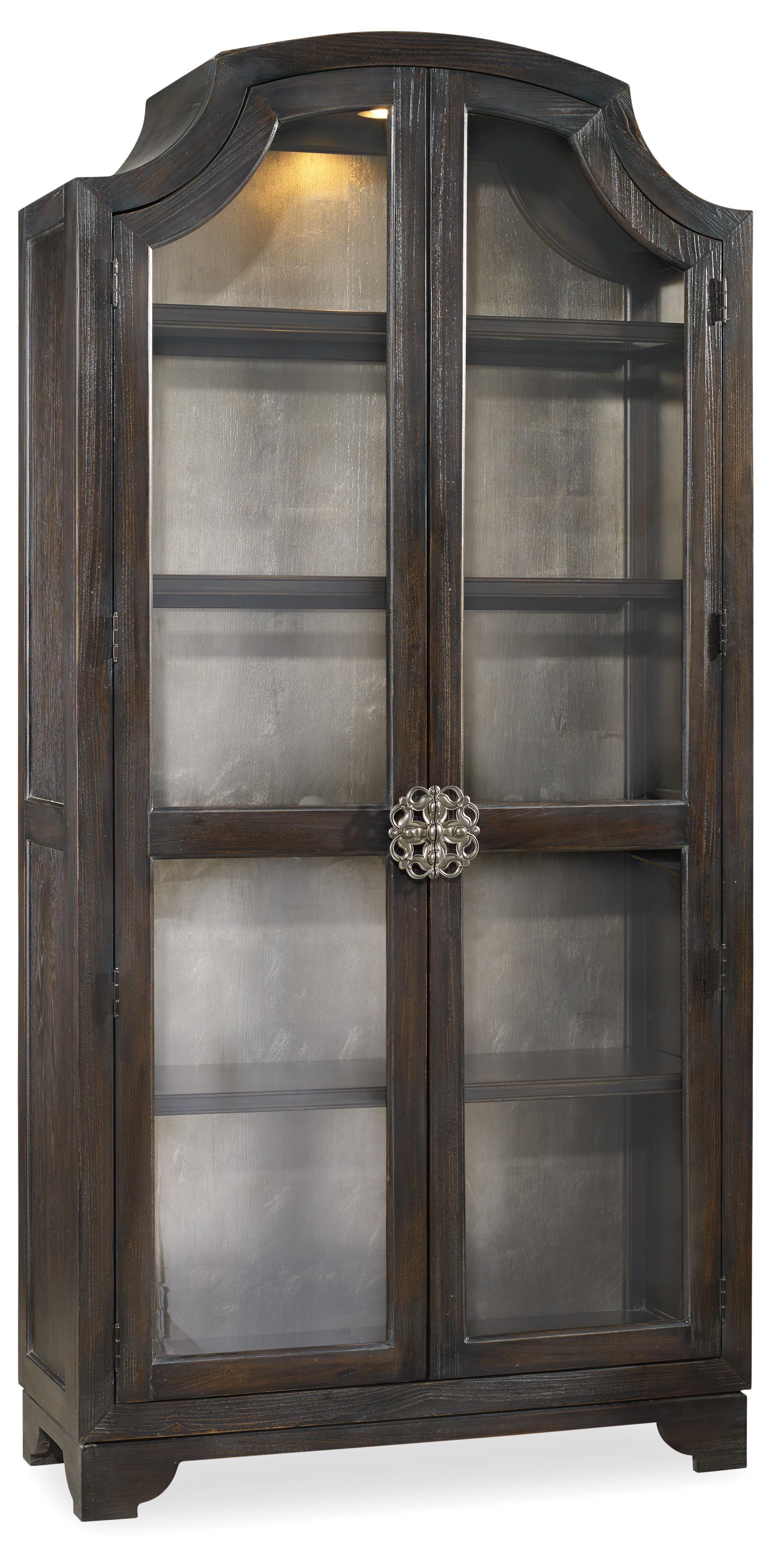Sanctuary Glass Bunching Curio-Ebony Antiqued Oak - Luxury Home Furniture (MI)
