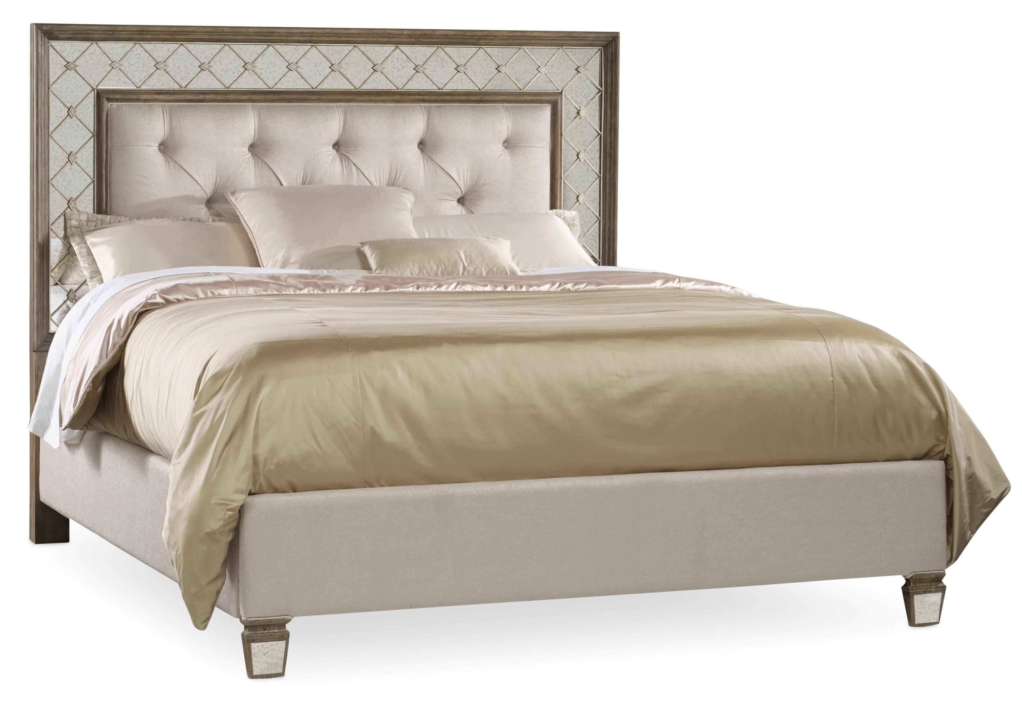 Sanctuary King Mirrored Upholstered Bed - Luxury Home Furniture (MI)
