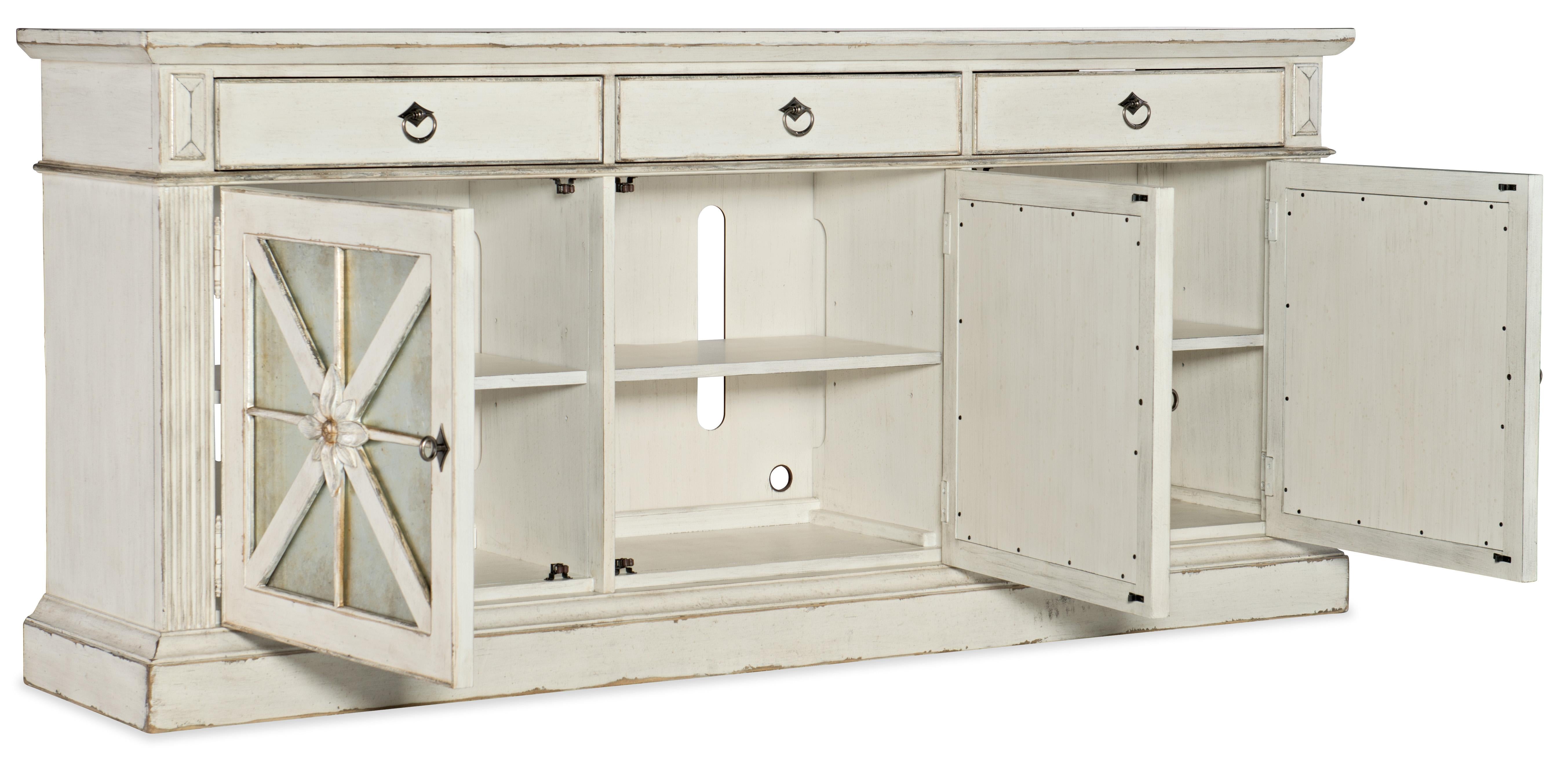Sanctuary Premier Console Entertainment Blanc - Luxury Home Furniture (MI)