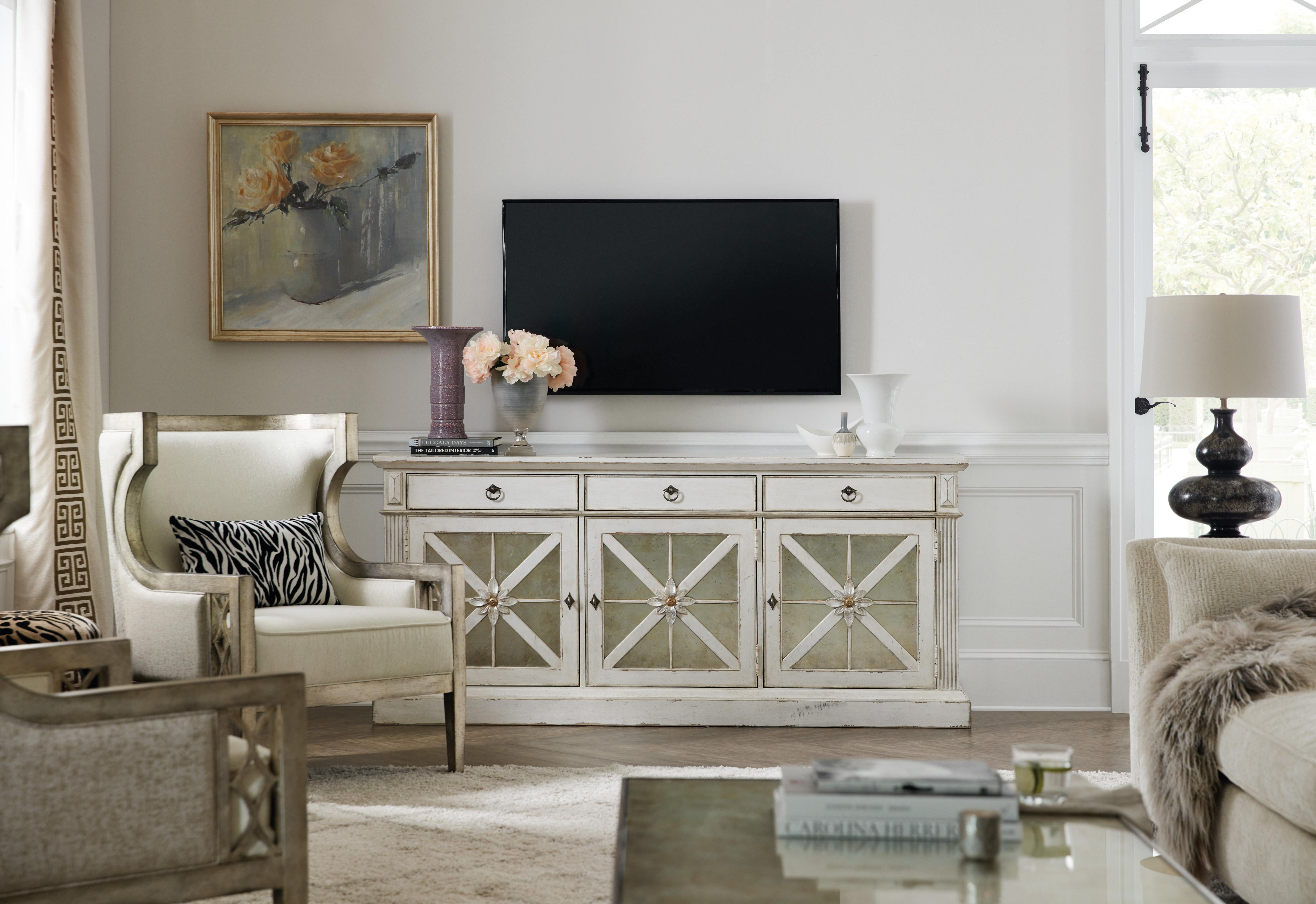 Sanctuary Premier Console Entertainment Blanc - Luxury Home Furniture (MI)