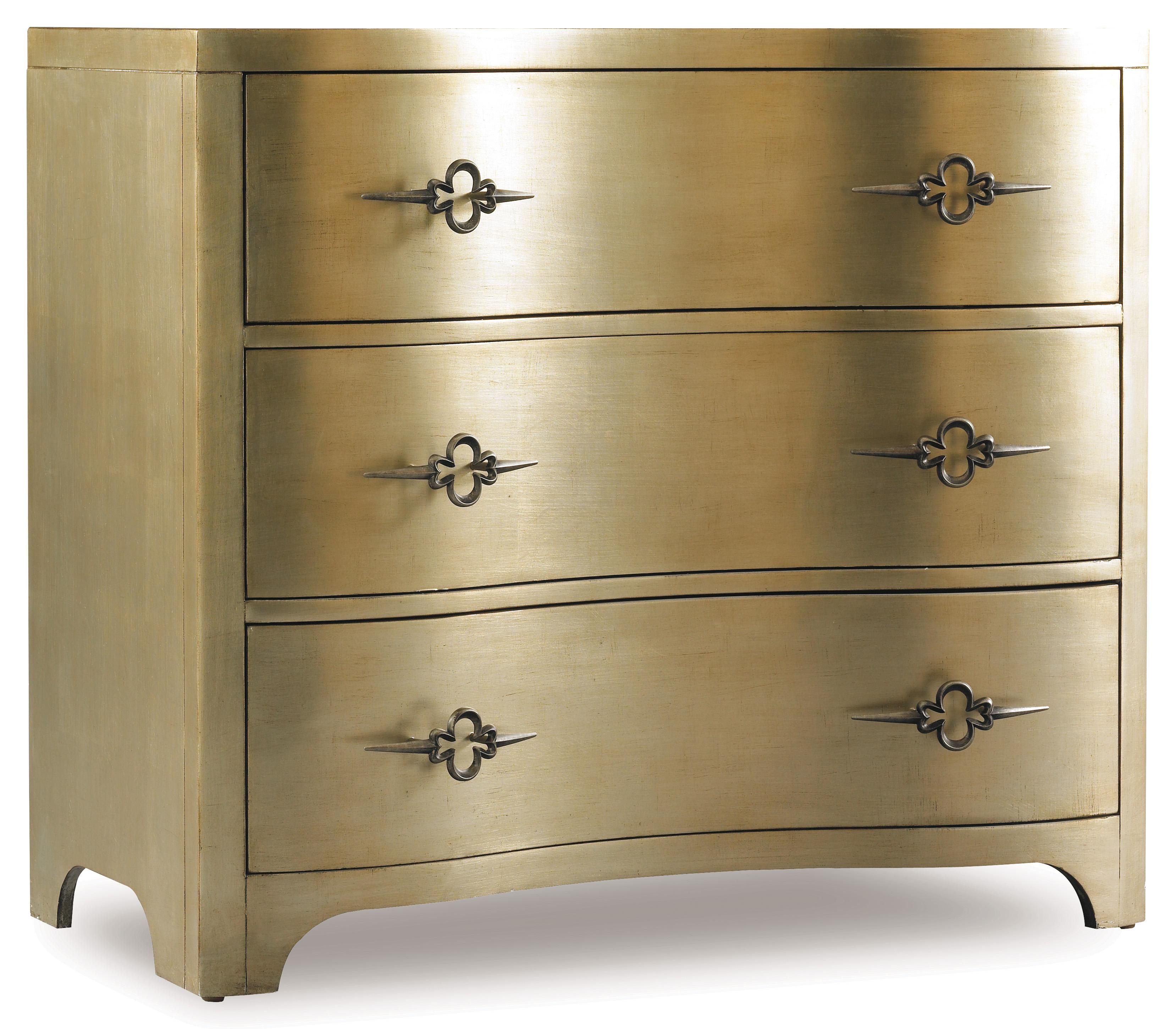 Sanctuary Three-Drawer Shaped Front Gold Chest - Luxury Home Furniture (MI)