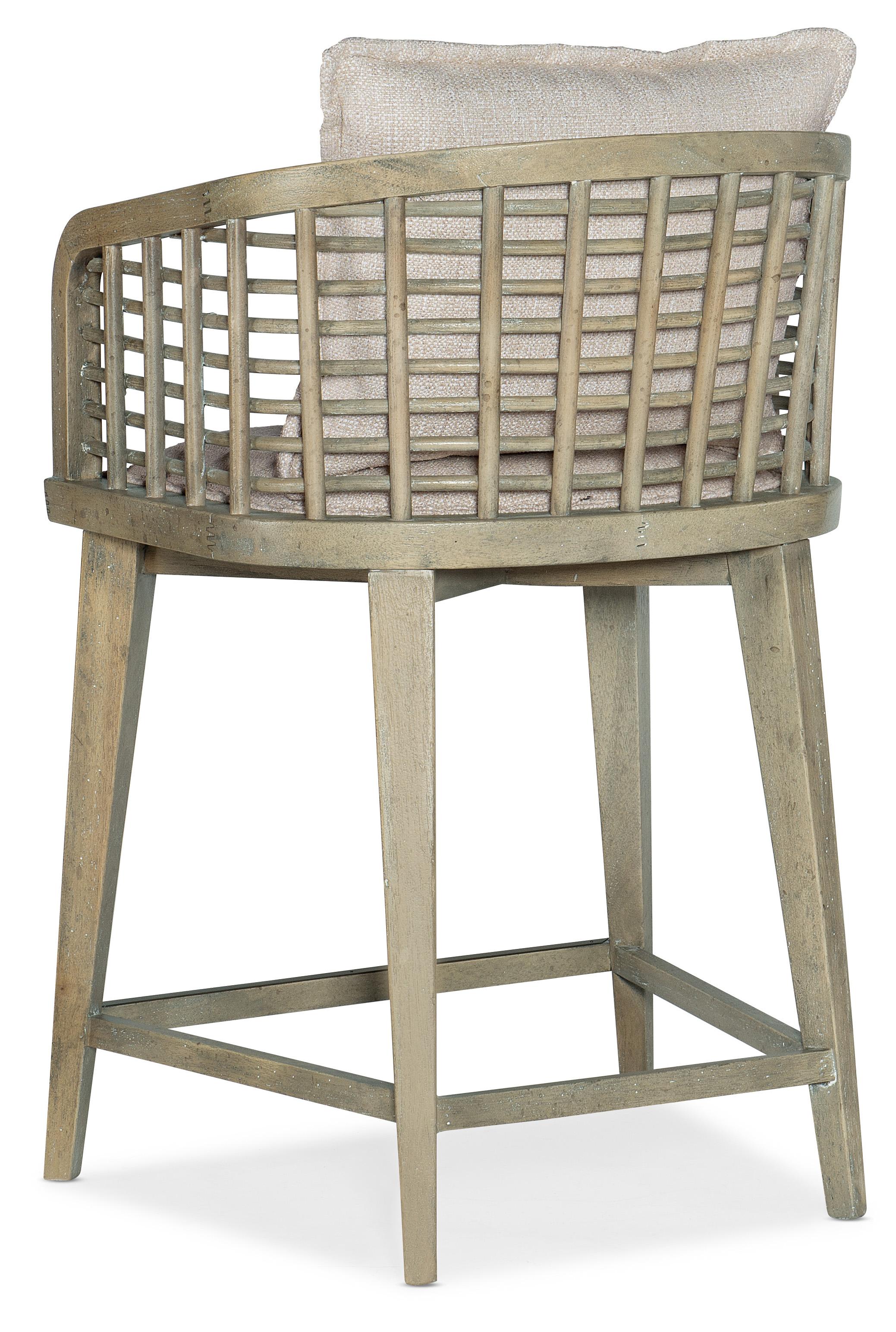 Surfrider Barrel Back Swivel Counter Stool - Luxury Home Furniture (MI)