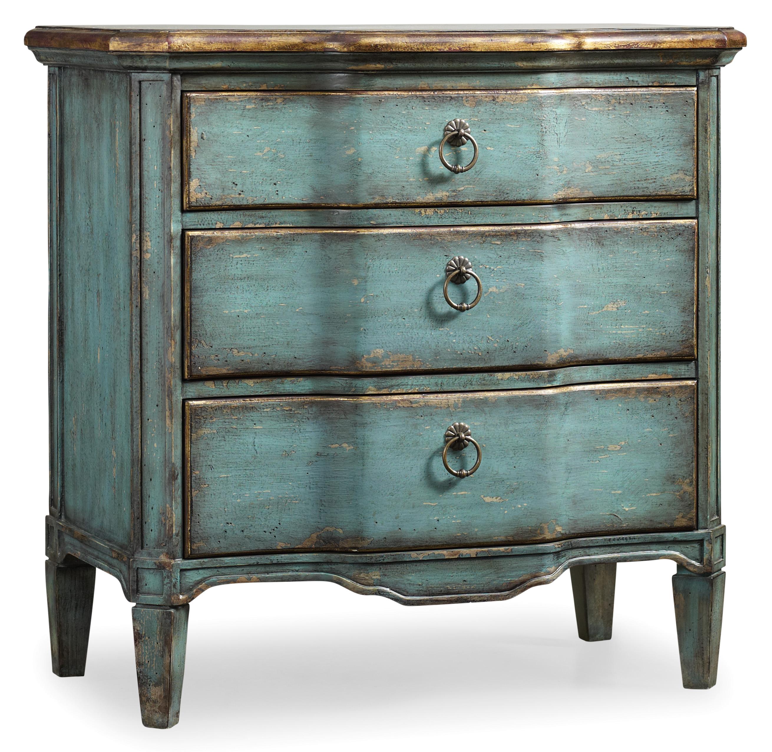 Three Drawer Turquoise Chest - Luxury Home Furniture (MI)