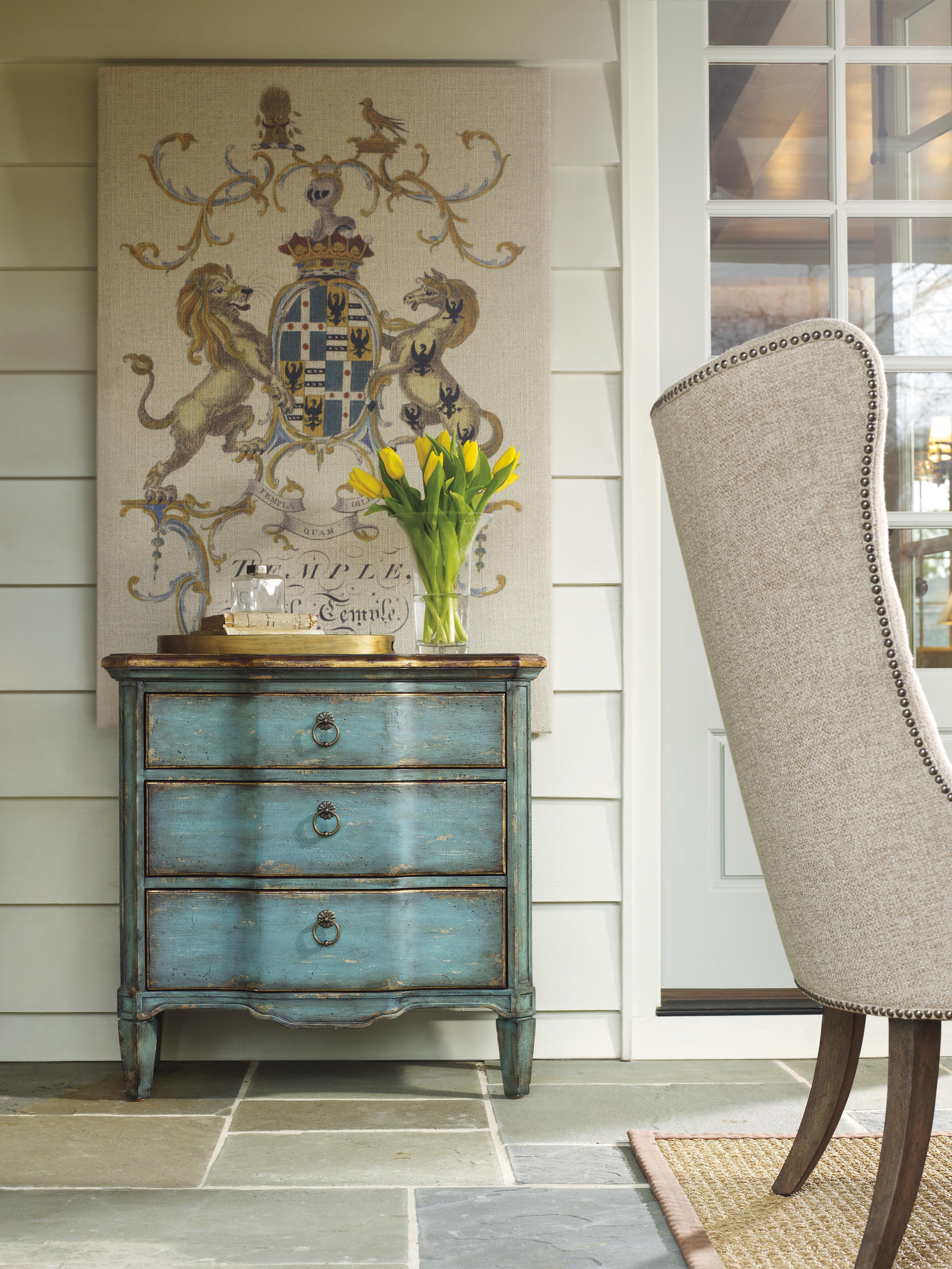 Three Drawer Turquoise Chest - Luxury Home Furniture (MI)