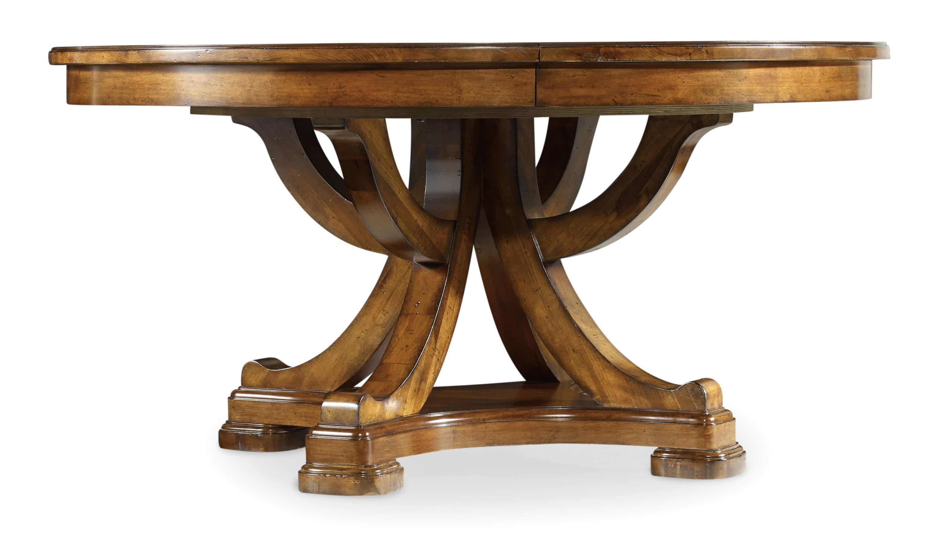 Tynecastle Round Pedestal Dining Table with One 18'' Leaf - Luxury Home Furniture (MI)