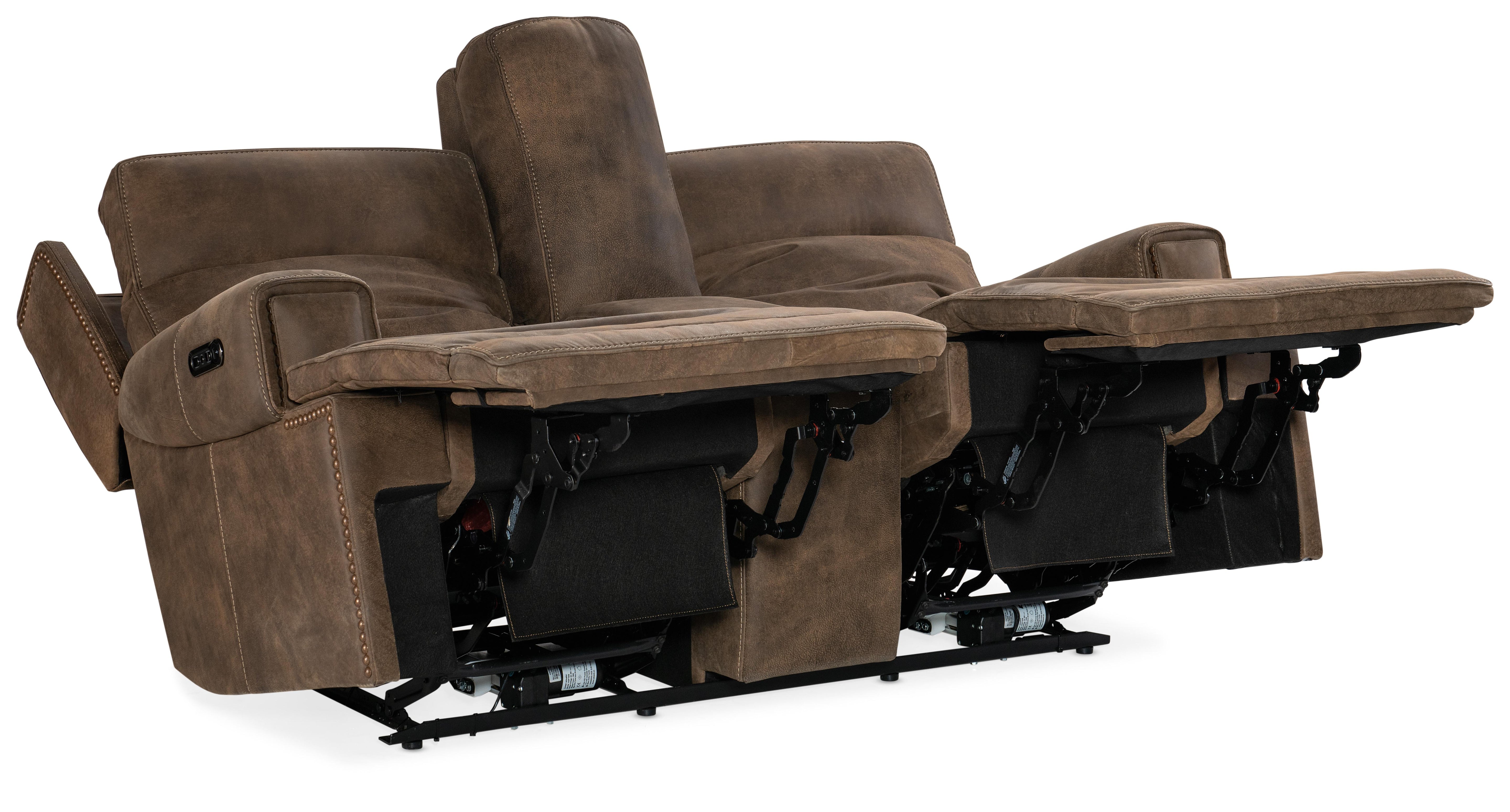 Wheeler Power Console Loveseat with Power Headrest - Luxury Home Furniture (MI)