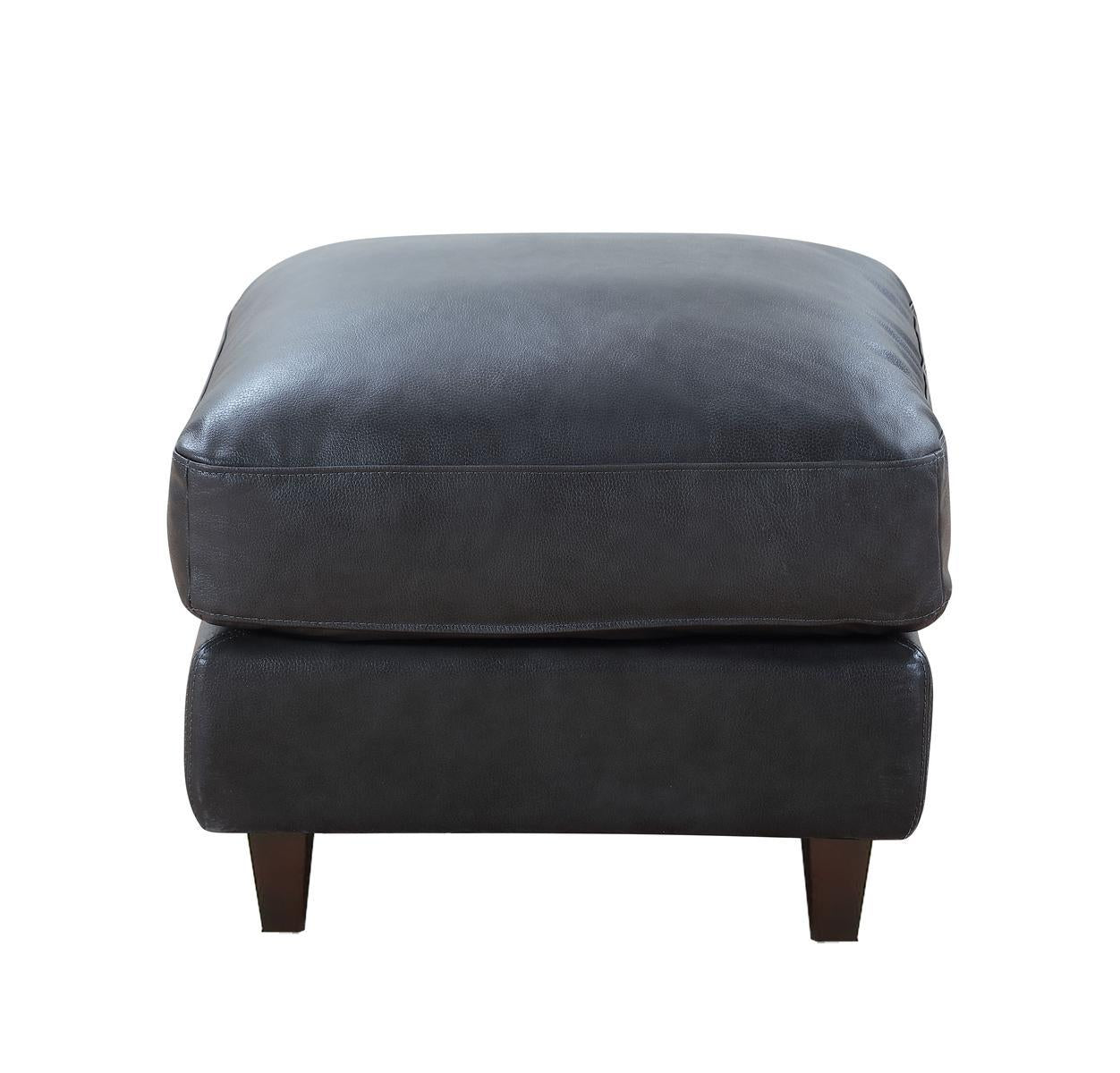 Leather Italia Georgetown-Chino Ottoman in Grey