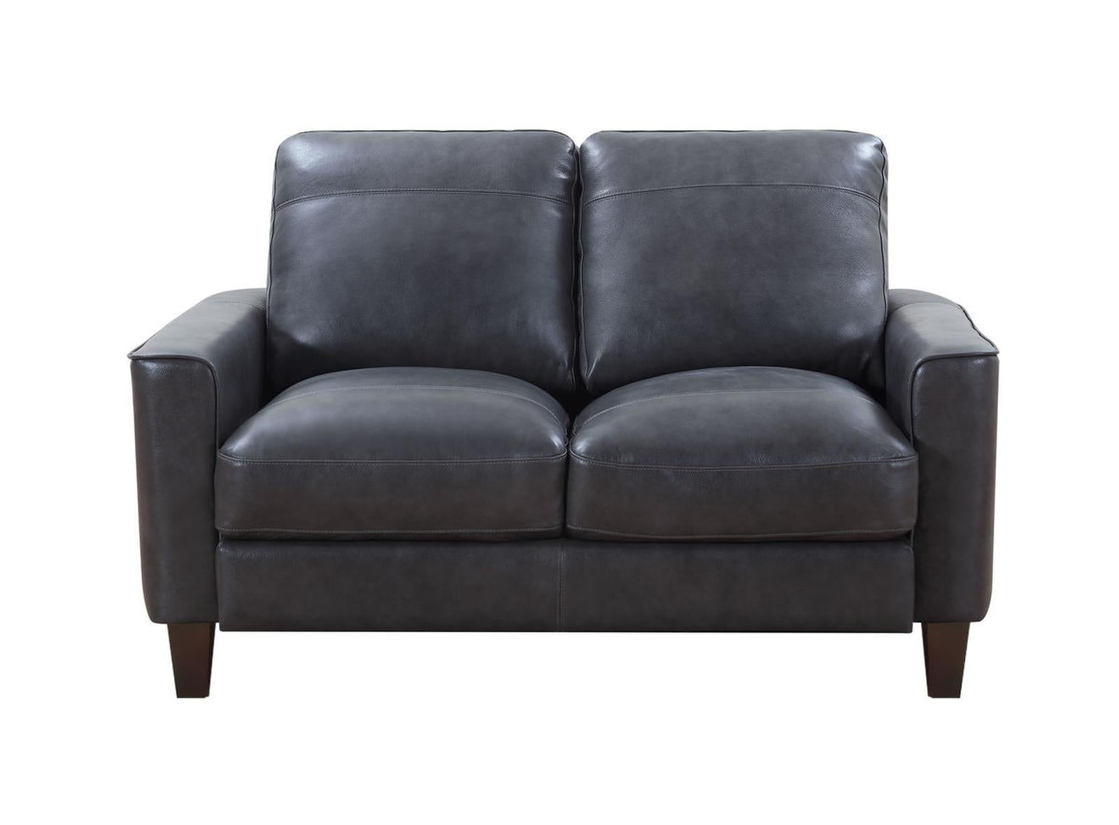 Leather Italia Georgetown-Chino Loveseat in Grey