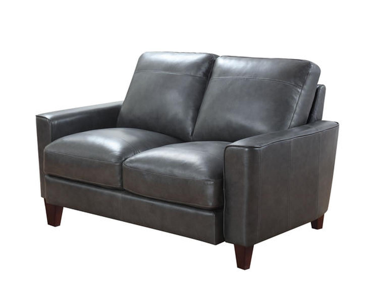Leather Italia Georgetown-Chino Loveseat in Grey - Luxury Home Furniture (MI)