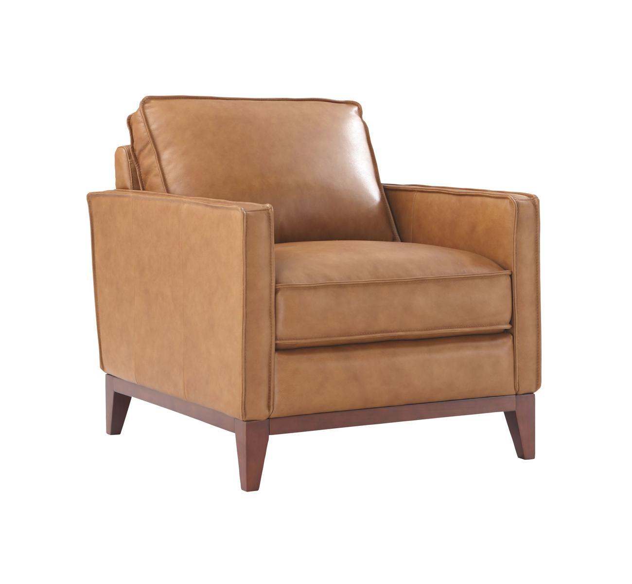 Leather Italia Georgetowne-Newport Chair in Camel - Luxury Home Furniture (MI)