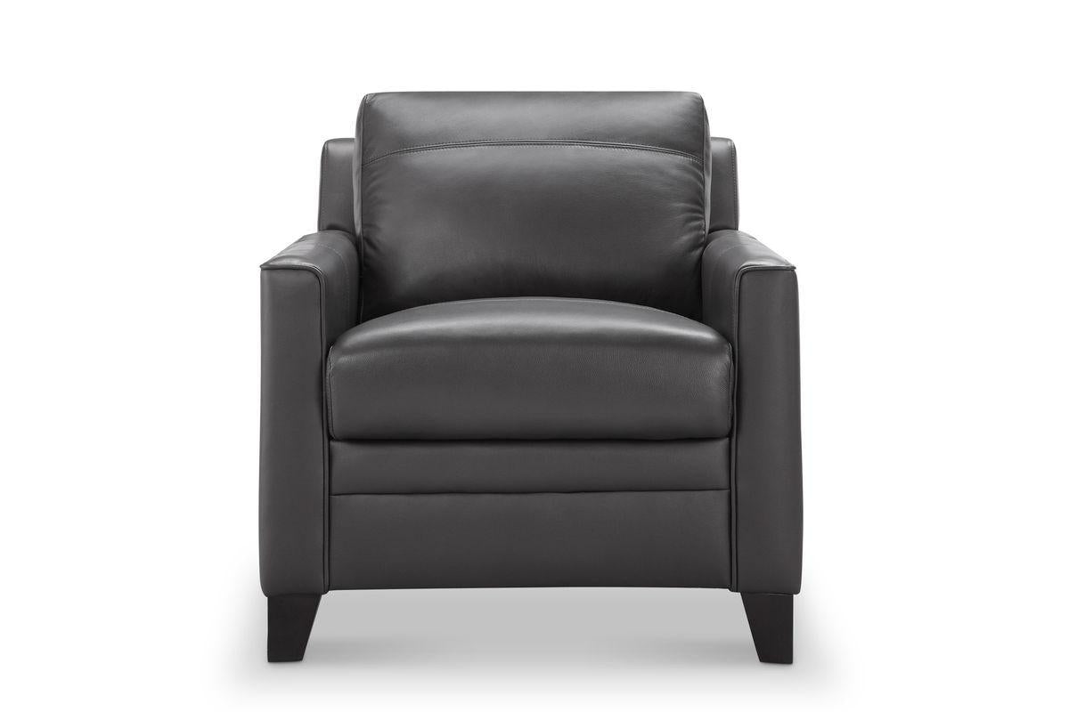 Leather Italia USA Cambria - Fletcher 6287B Chair in Charcoal - Luxury Home Furniture (MI)