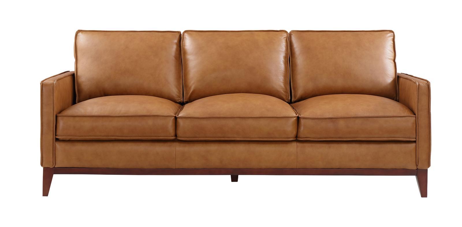 Leather Italia Georgetowne-Newport Sofa in Camel - Luxury Home Furniture (MI)