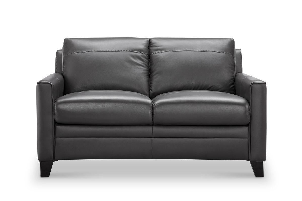 Leather Italia USA Cambria - Fletcher Loveseat in Charcoal - Luxury Home Furniture (MI)