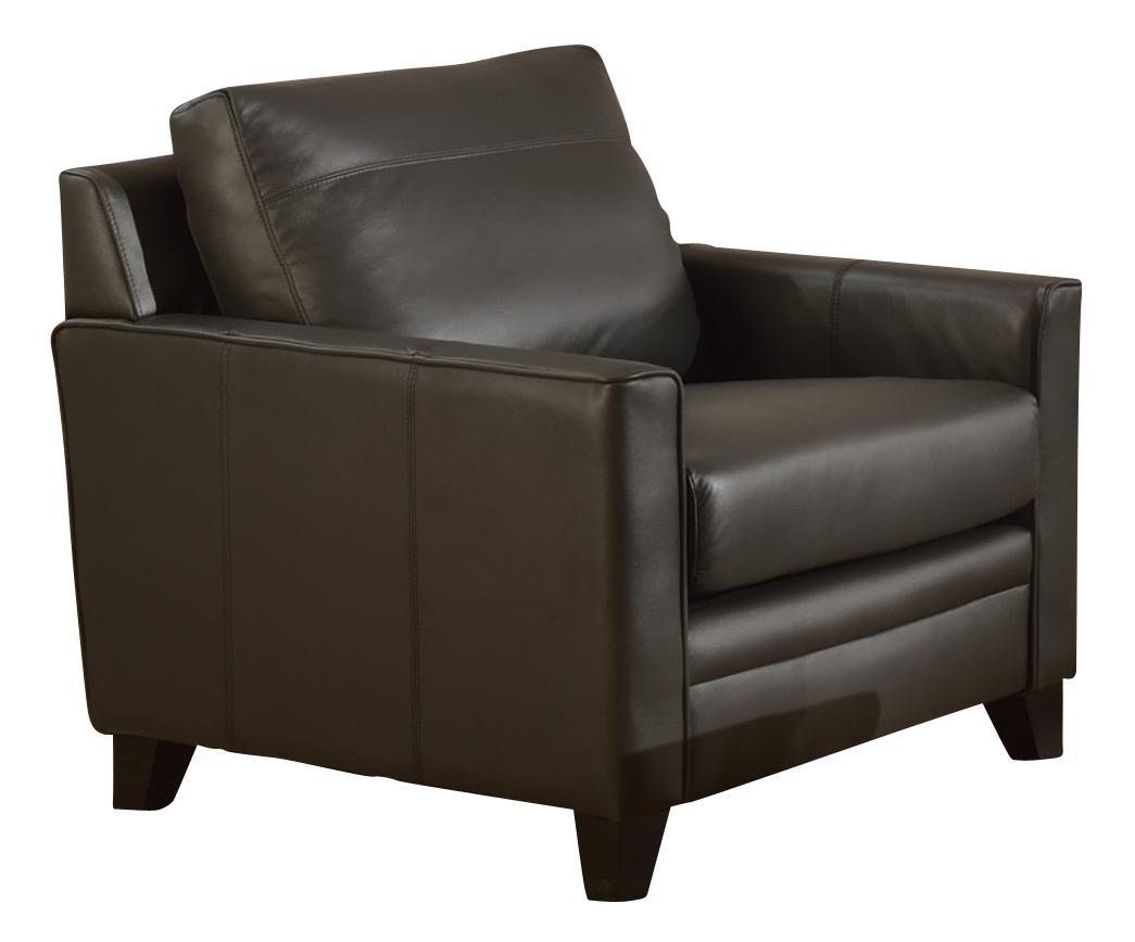 Leather Italia USA Cambria - Fletcher 6287B Chair in Charcoal
